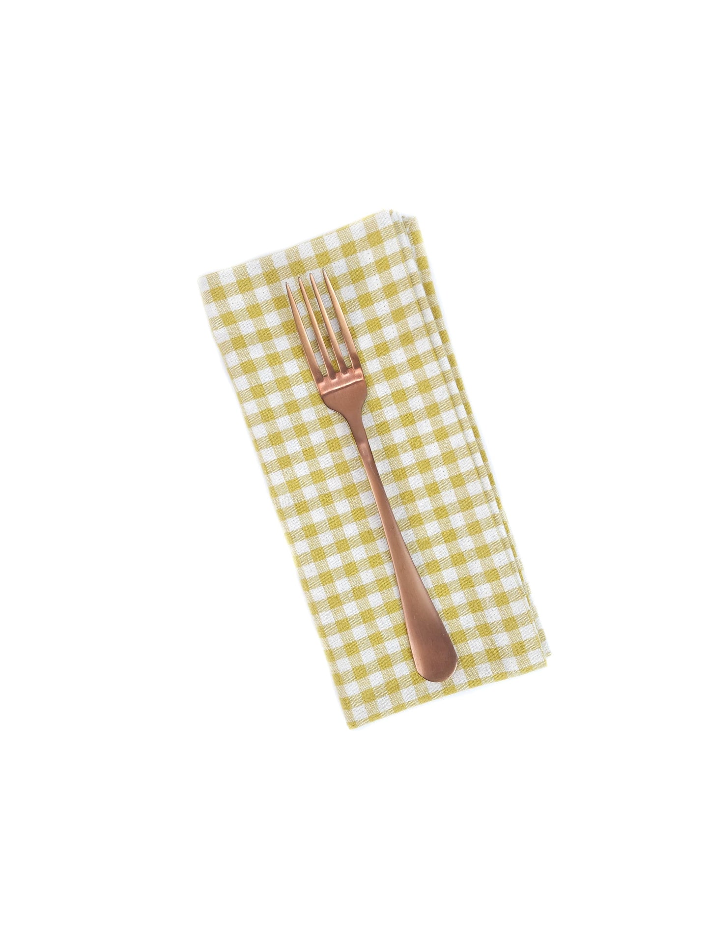 Yellow Gingham Linen Napkins
