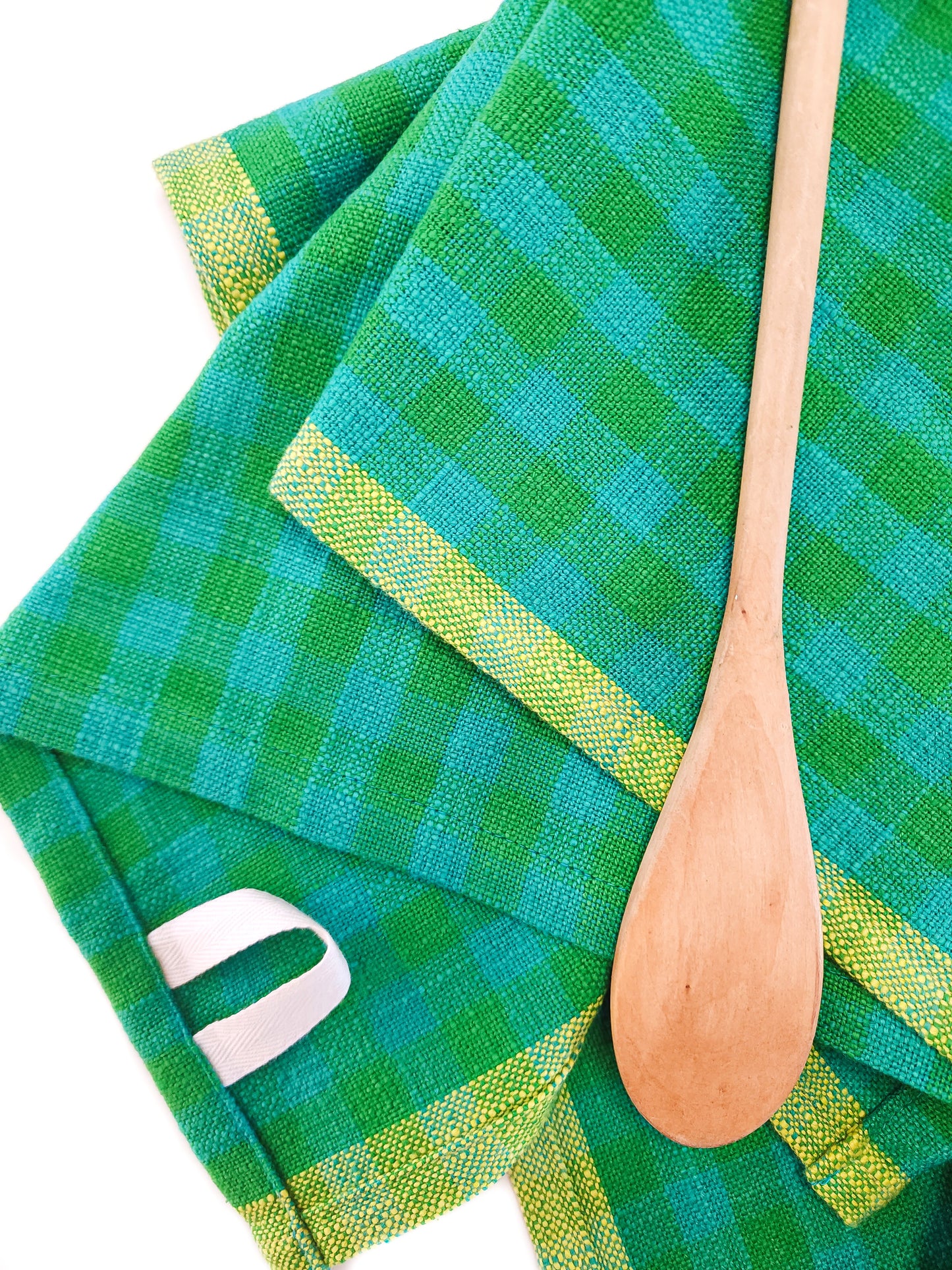 Teal Checkered Kitchen Towel