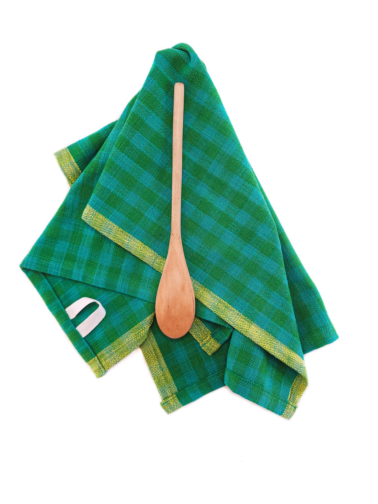 Teal Checkered Kitchen Towel