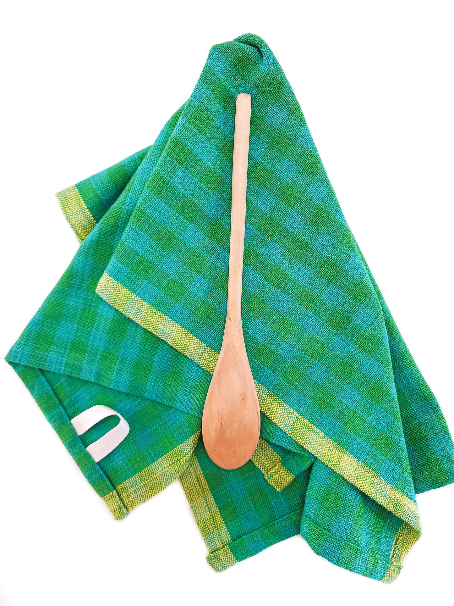 Teal Checkered Kitchen Towel