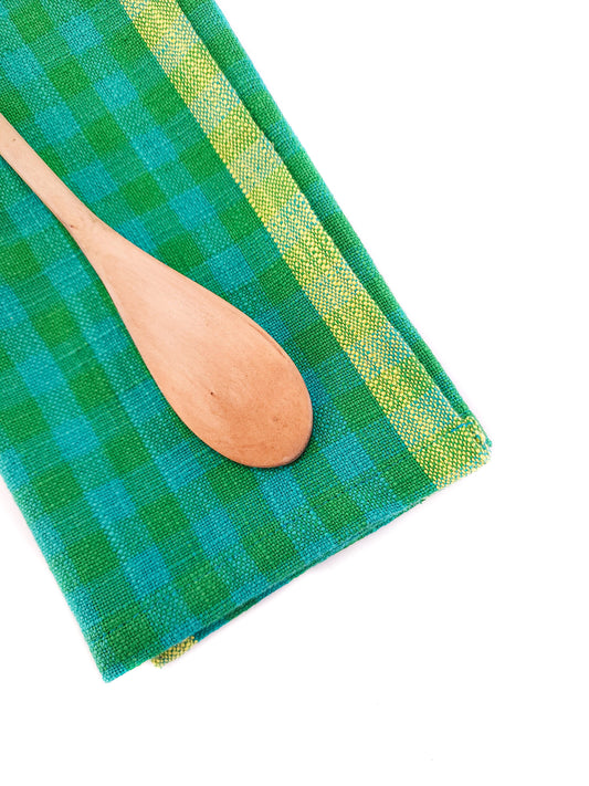 Teal Checkered Kitchen Towel