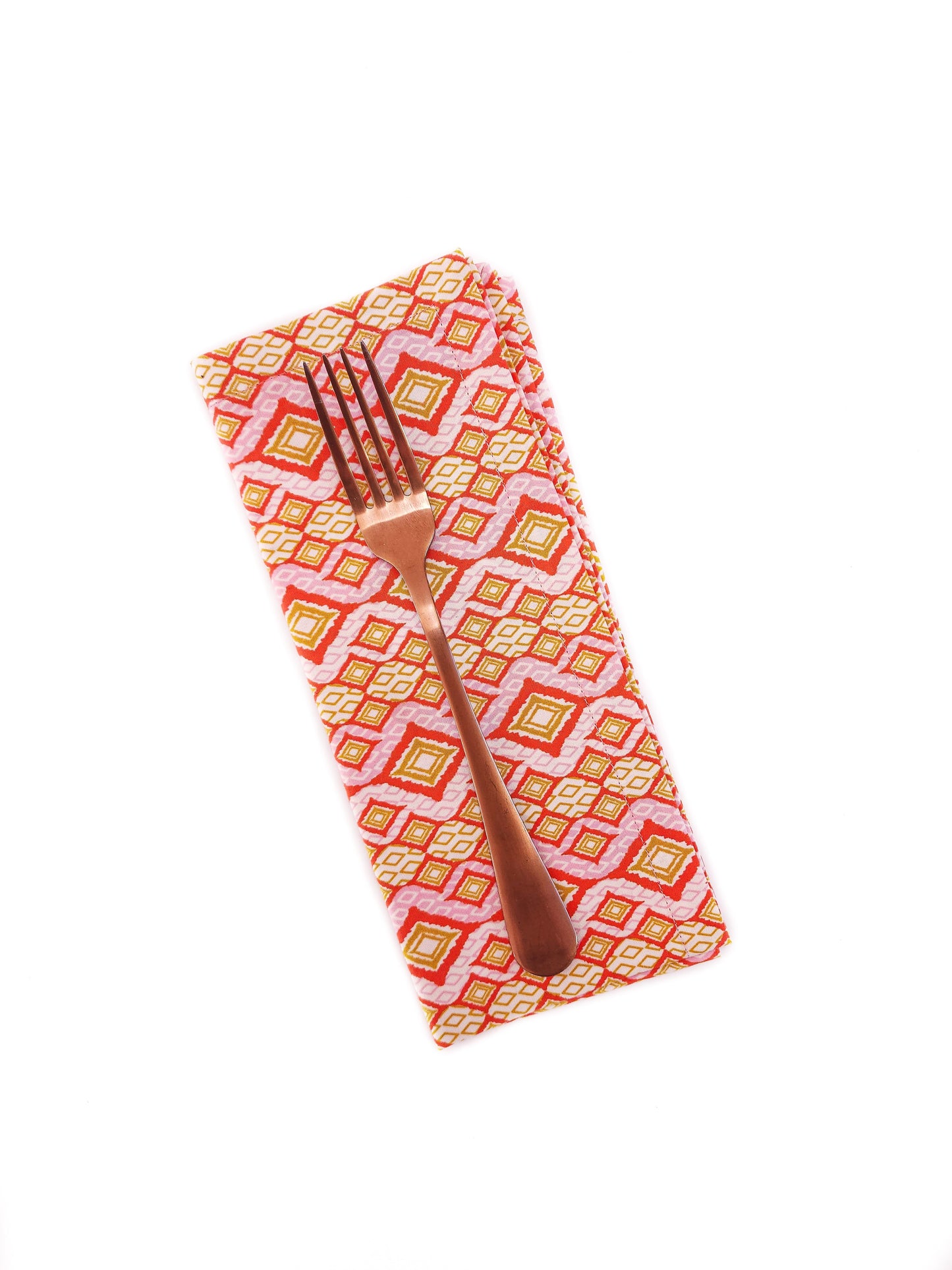 Pink & Orange Geometric Cloth Napkins, Set of 4