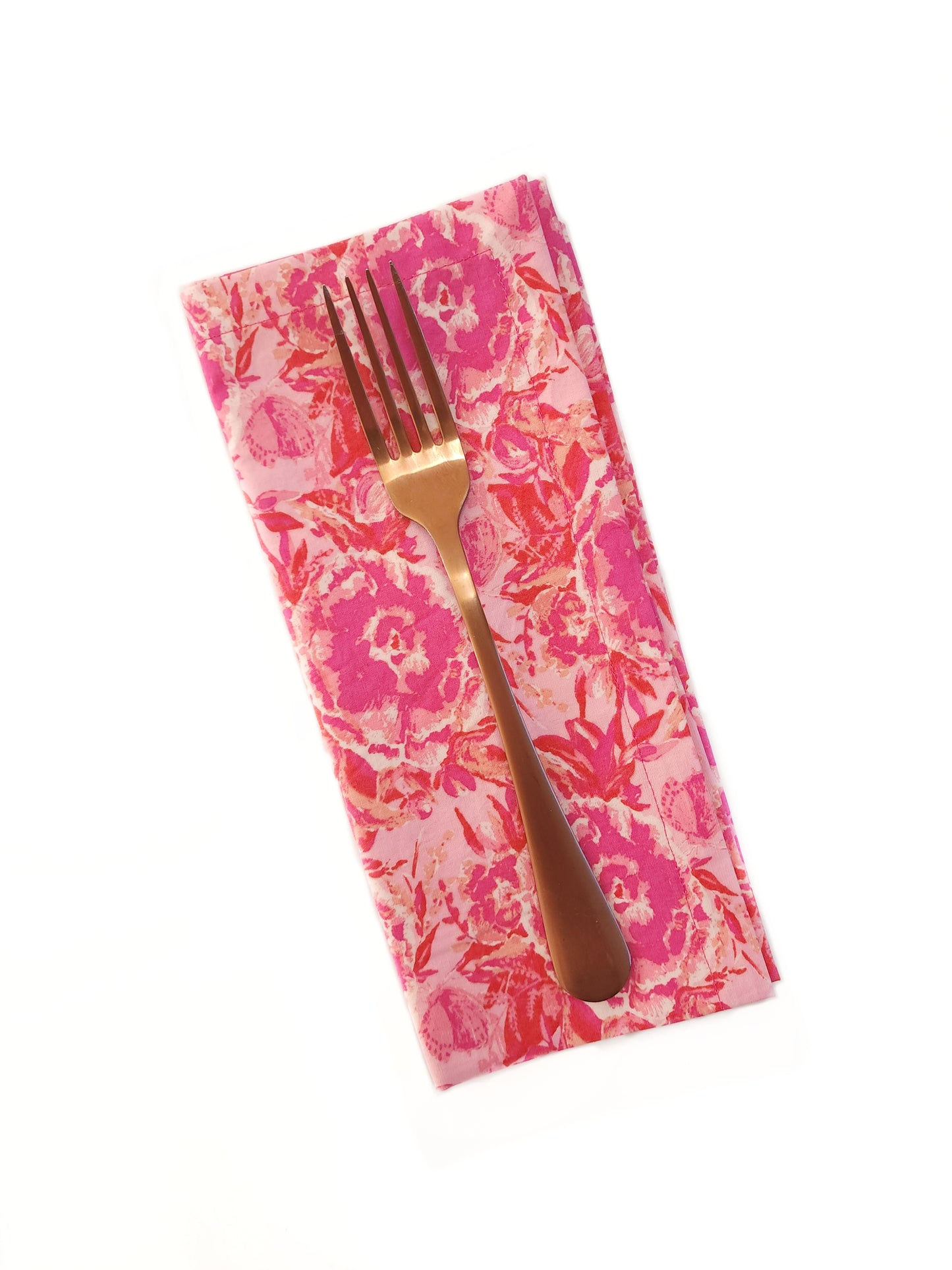 Maximalist Pink Floral Cloth Napkins, Set of 4
