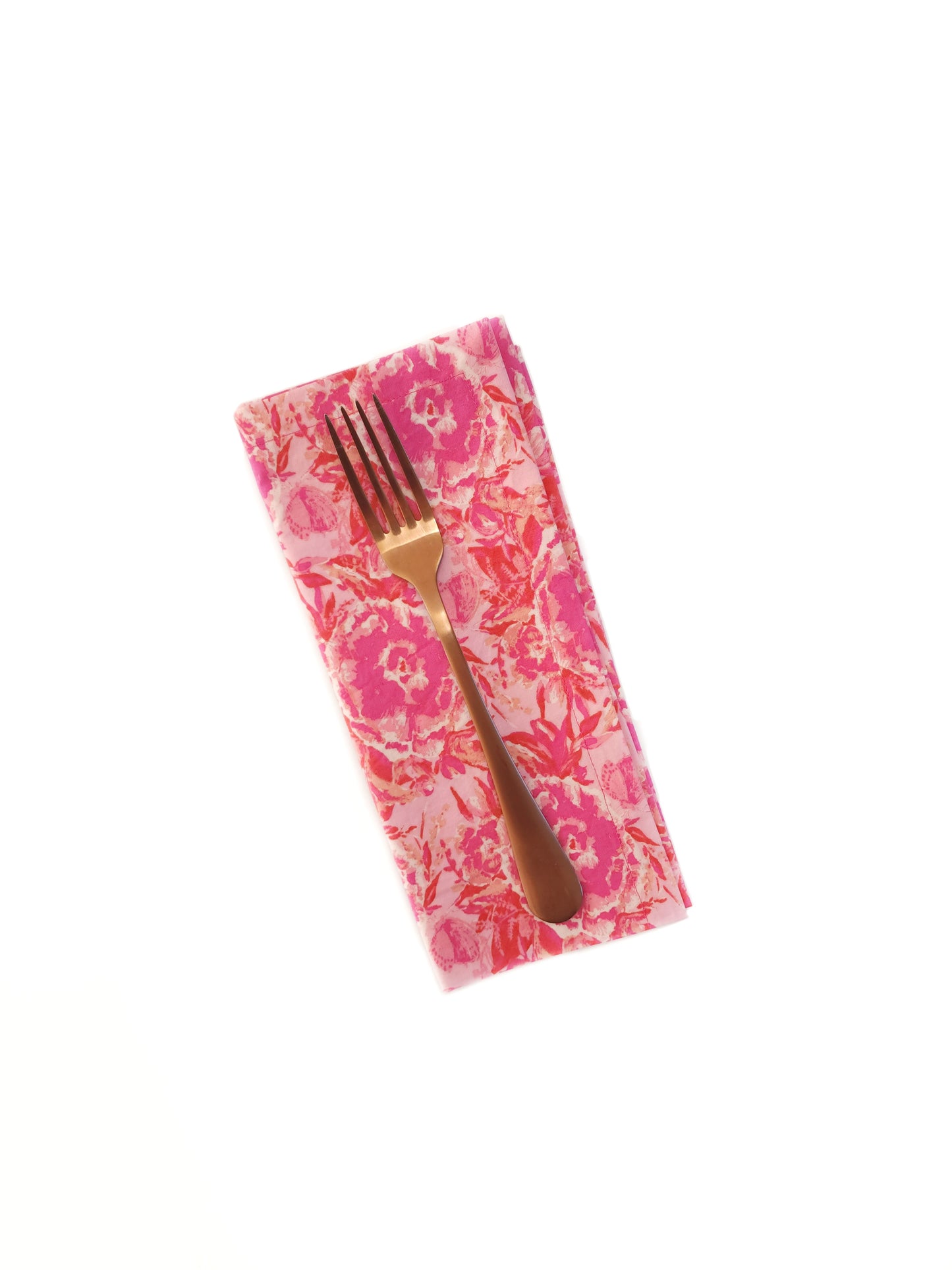 Maximalist Pink Floral Cloth Napkins, Set of 4