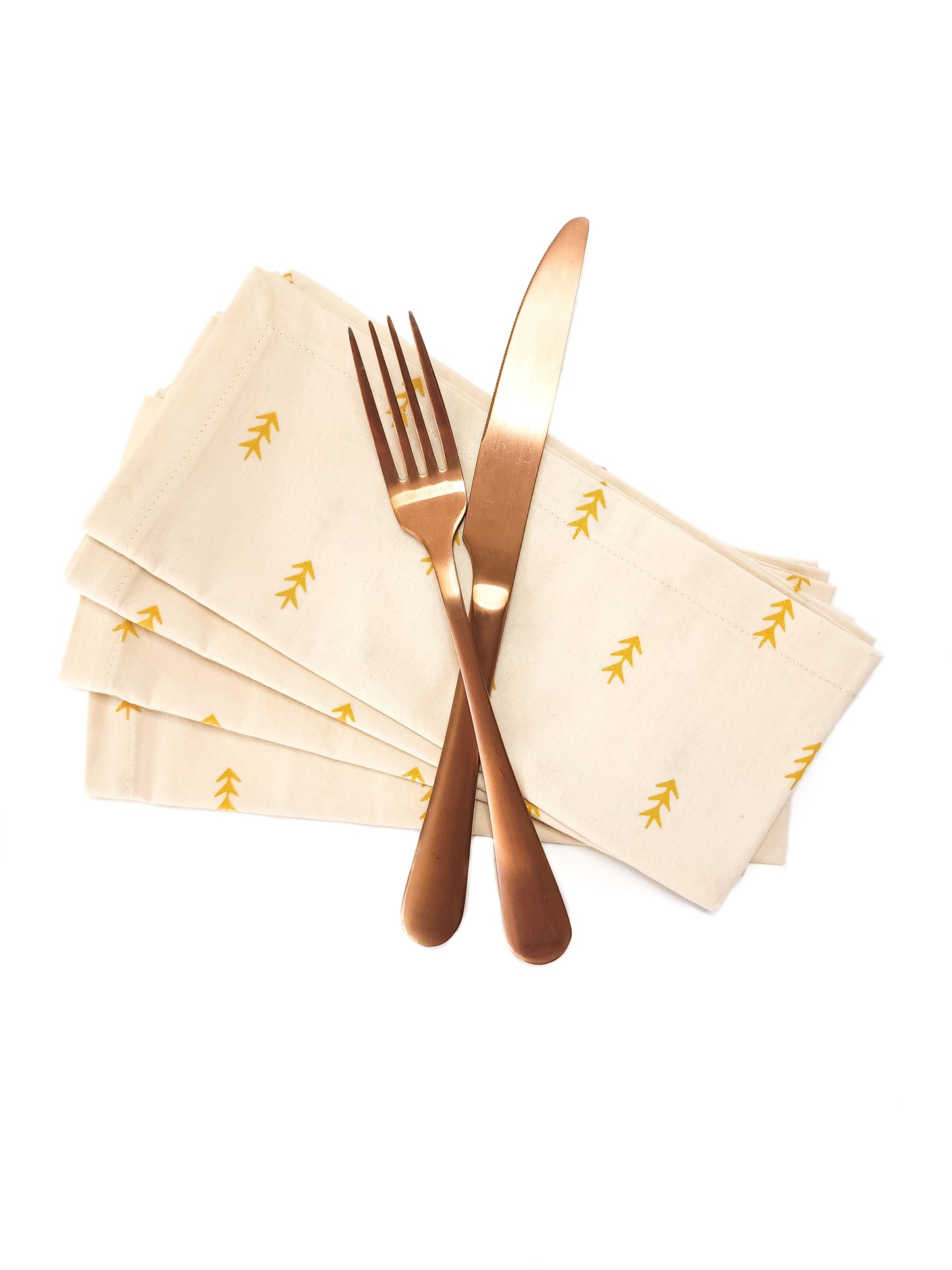 Gold Arrow Cloth Napkins, Set of 4