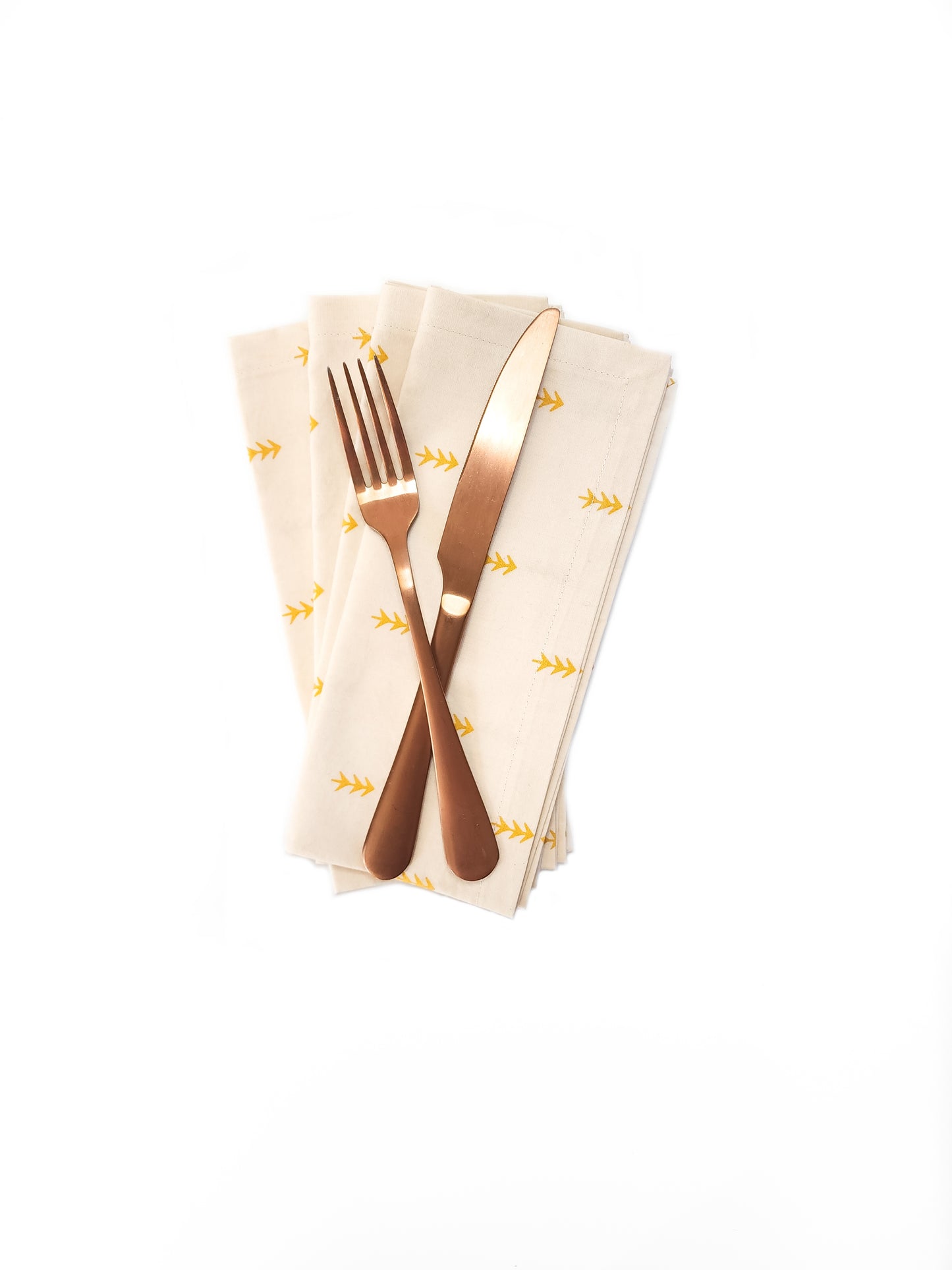 Gold Arrow Cloth Napkins, Set of 4