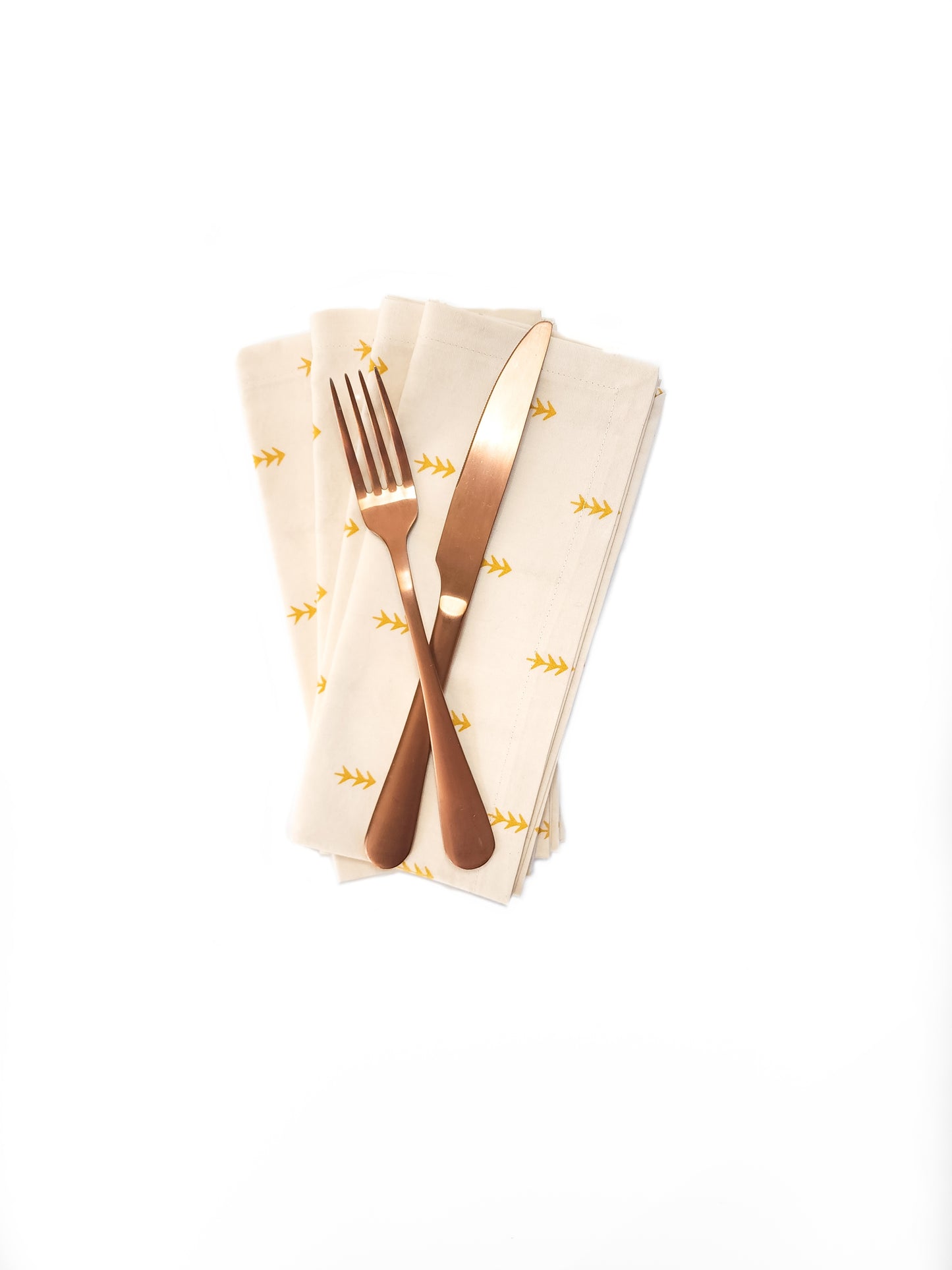 Gold Arrow Cloth Napkins, Set of 4