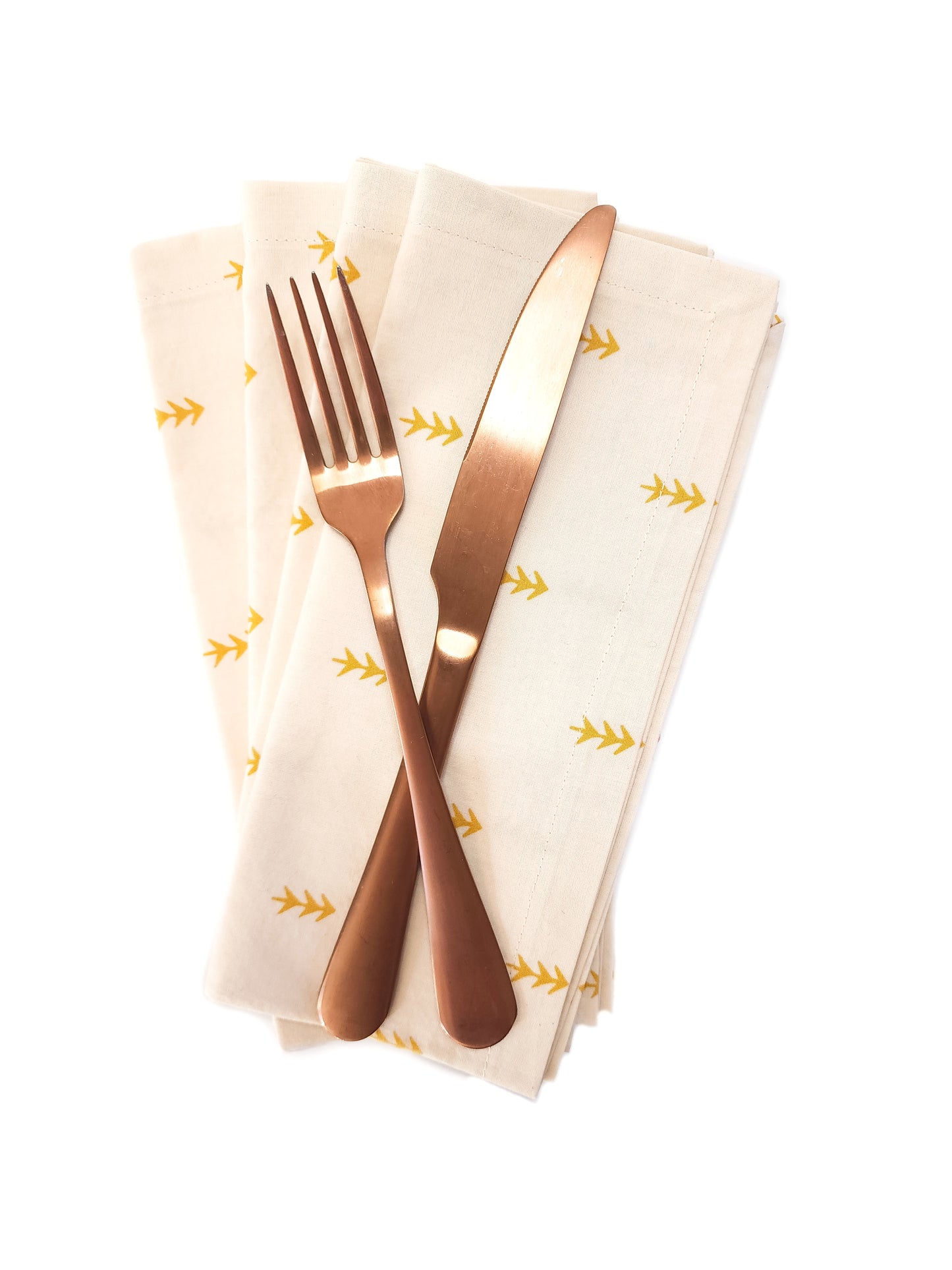 Gold Arrow Cloth Napkins, Set of 4