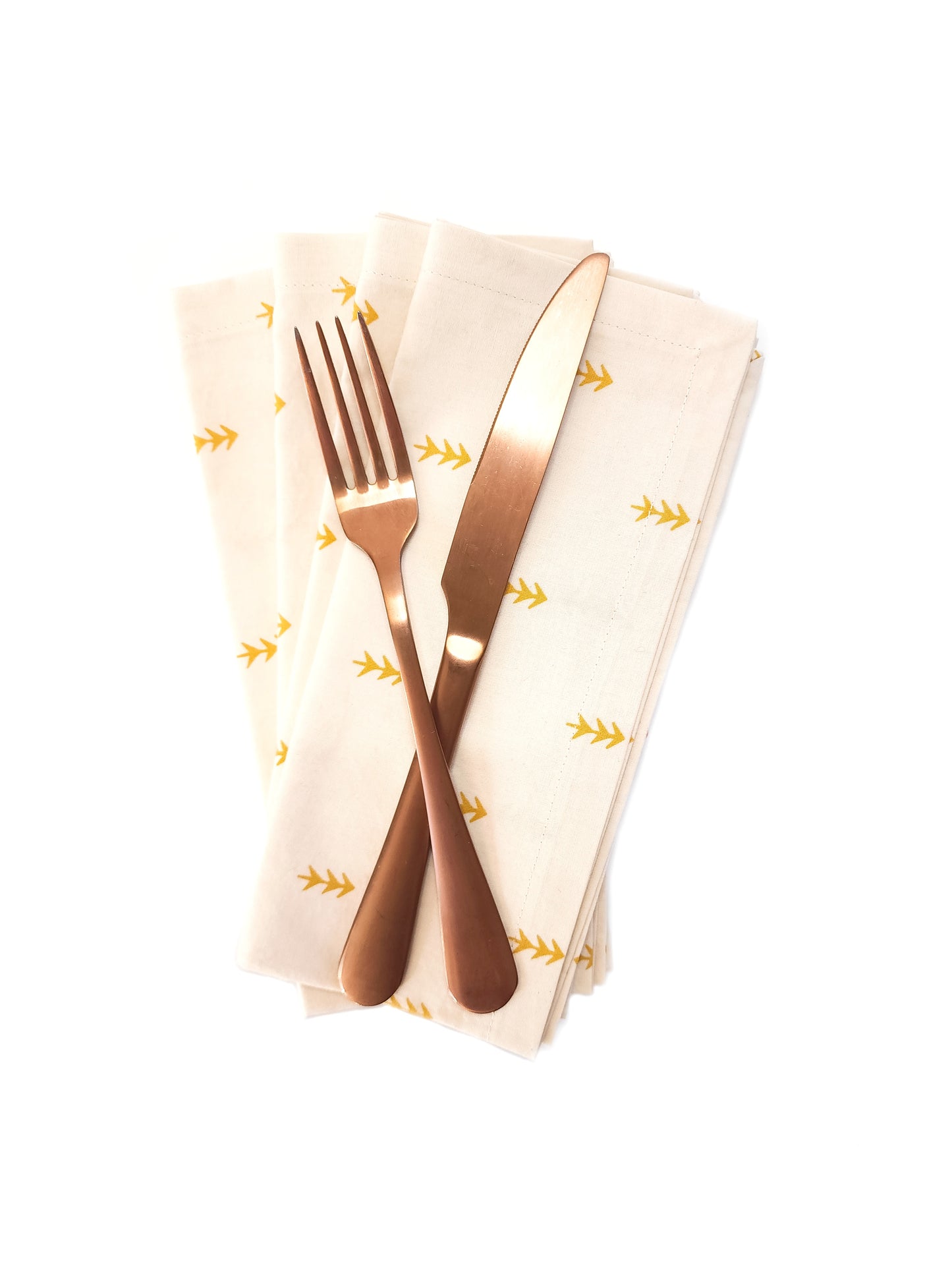 Gold Arrow Cloth Napkins, Set of 4