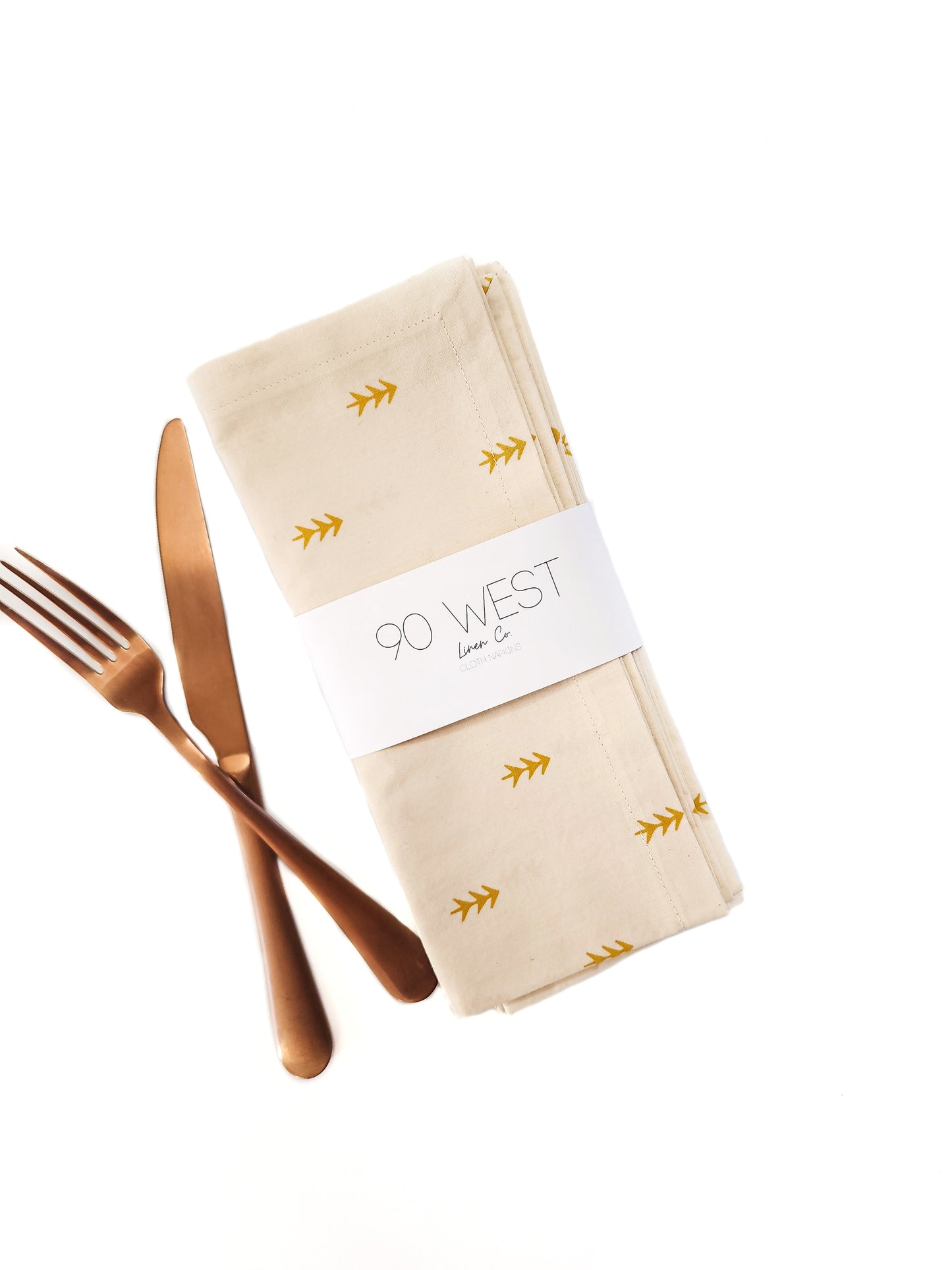 Gold Arrow Cloth Napkins, Set of 4