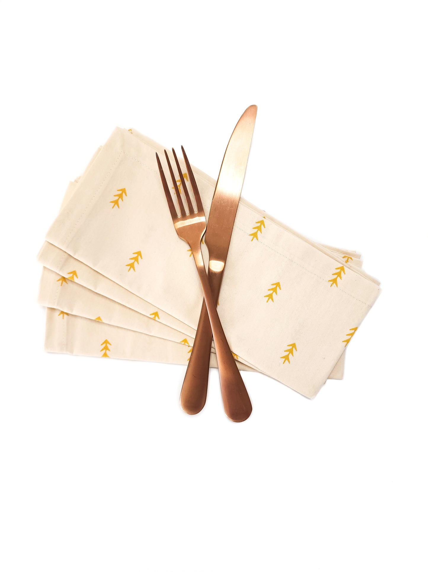 Gold Arrow Cloth Napkins, Set of 4