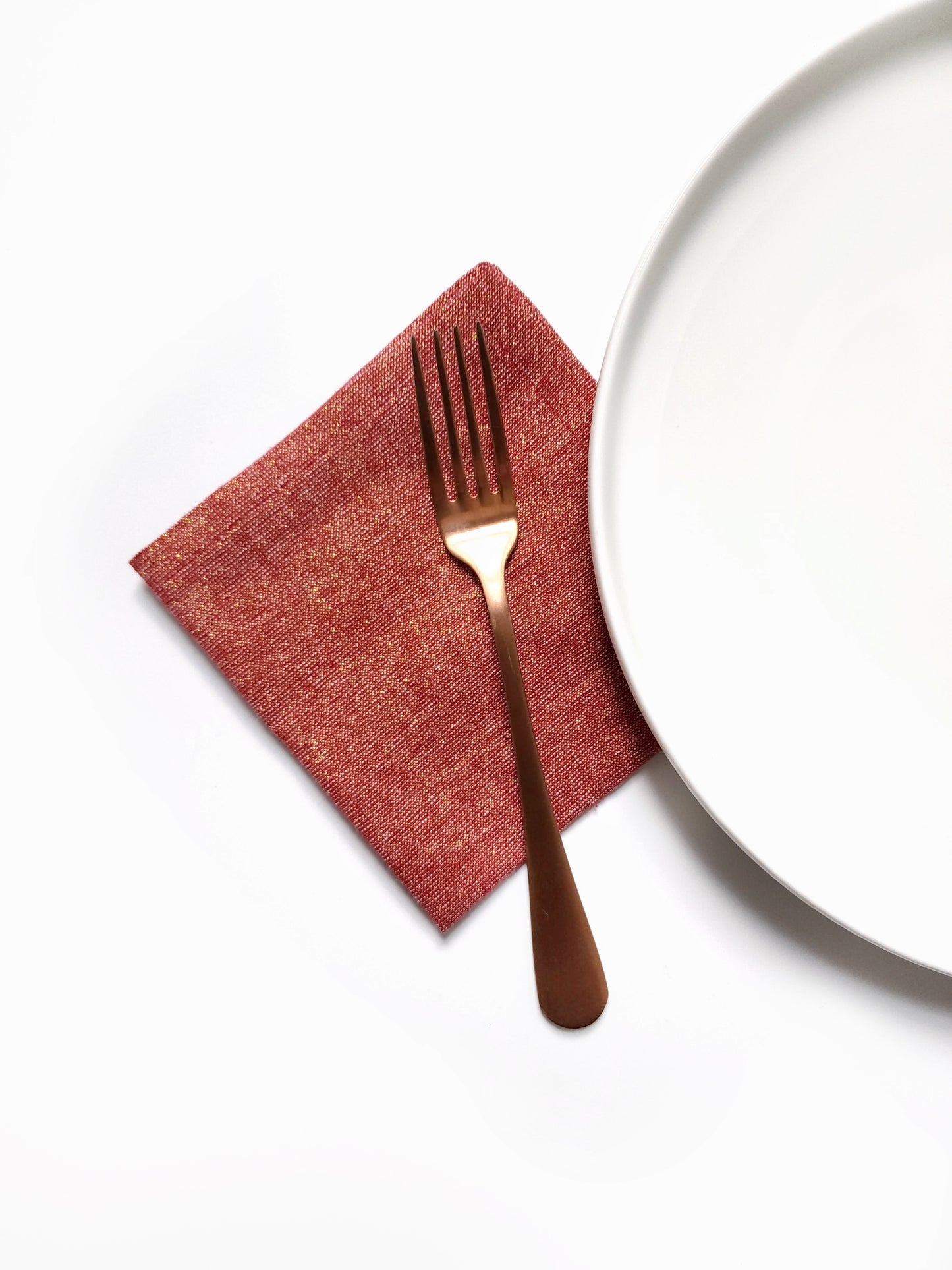 Red & Gold Linen Napkins