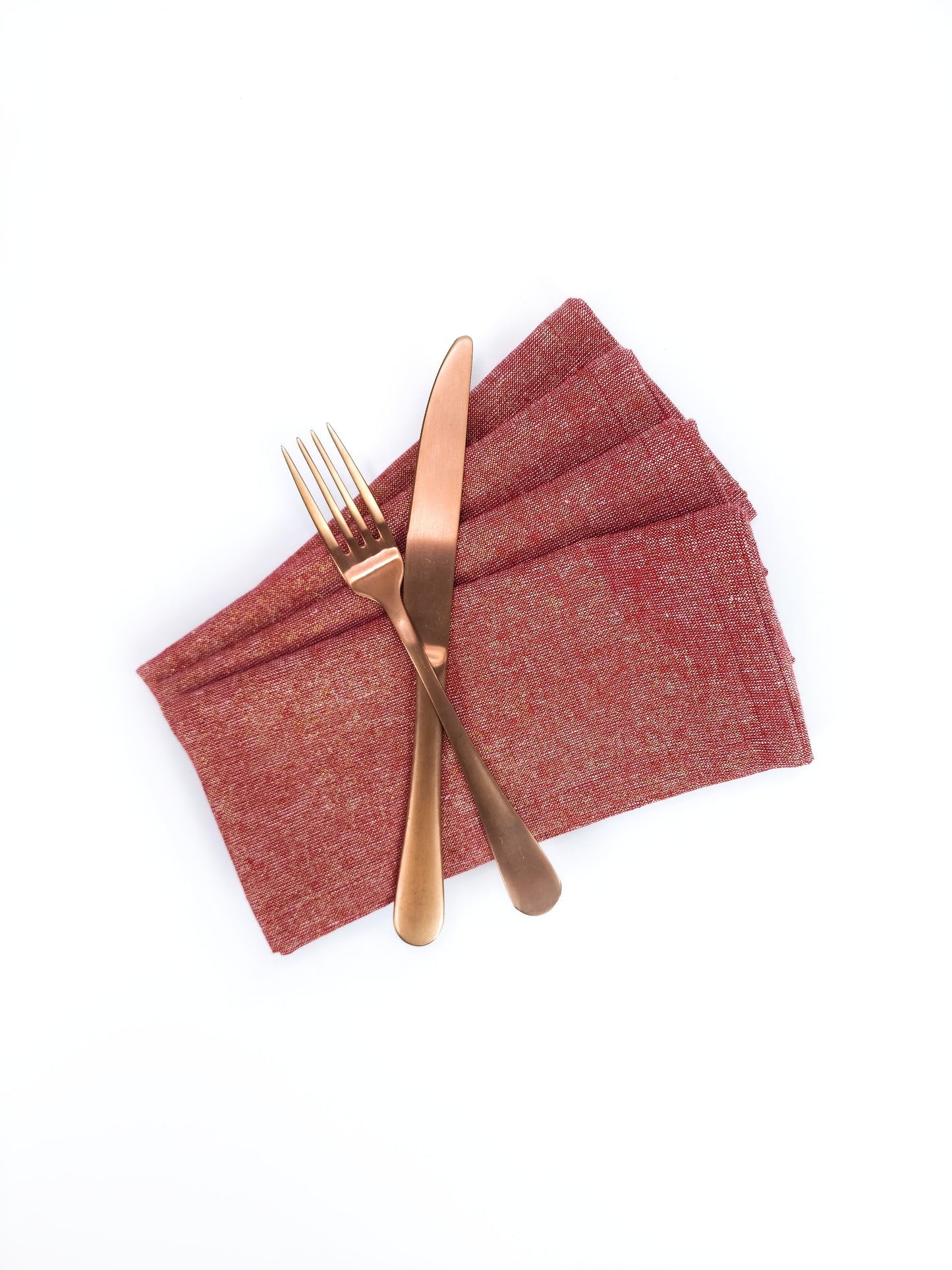 Red & Gold Linen Napkins