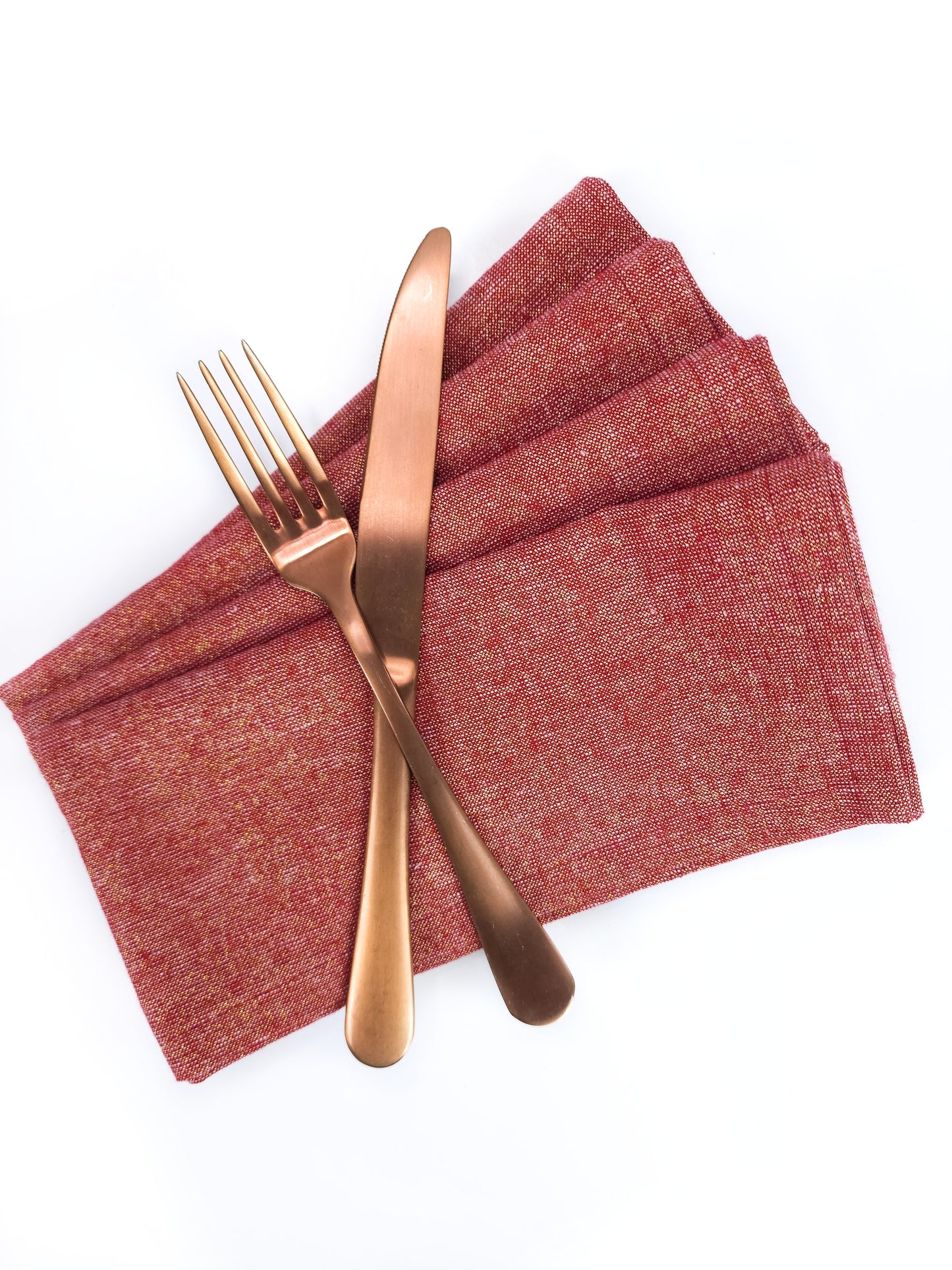 Red & Gold Linen Napkins