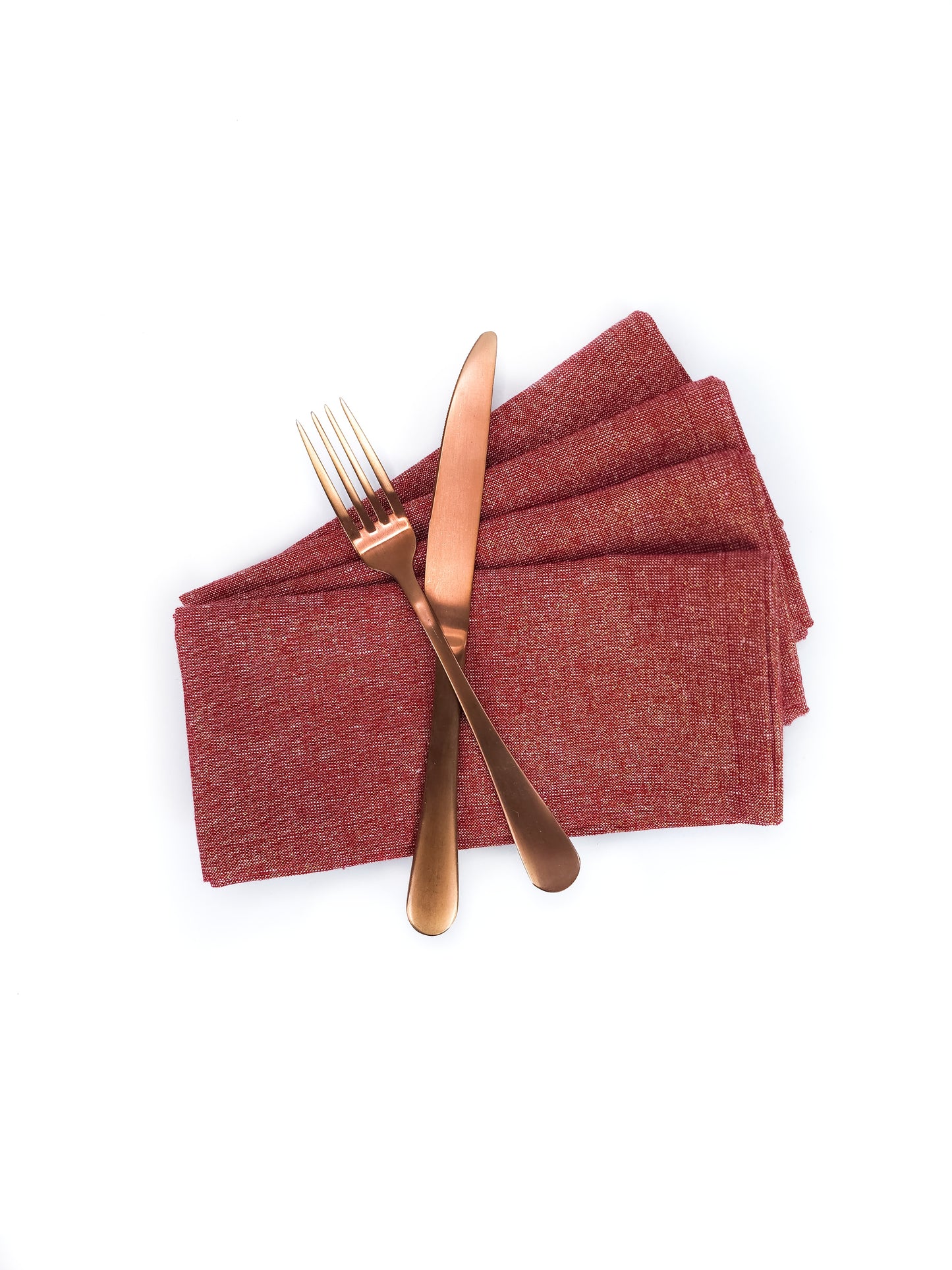 Red & Gold Linen Napkins