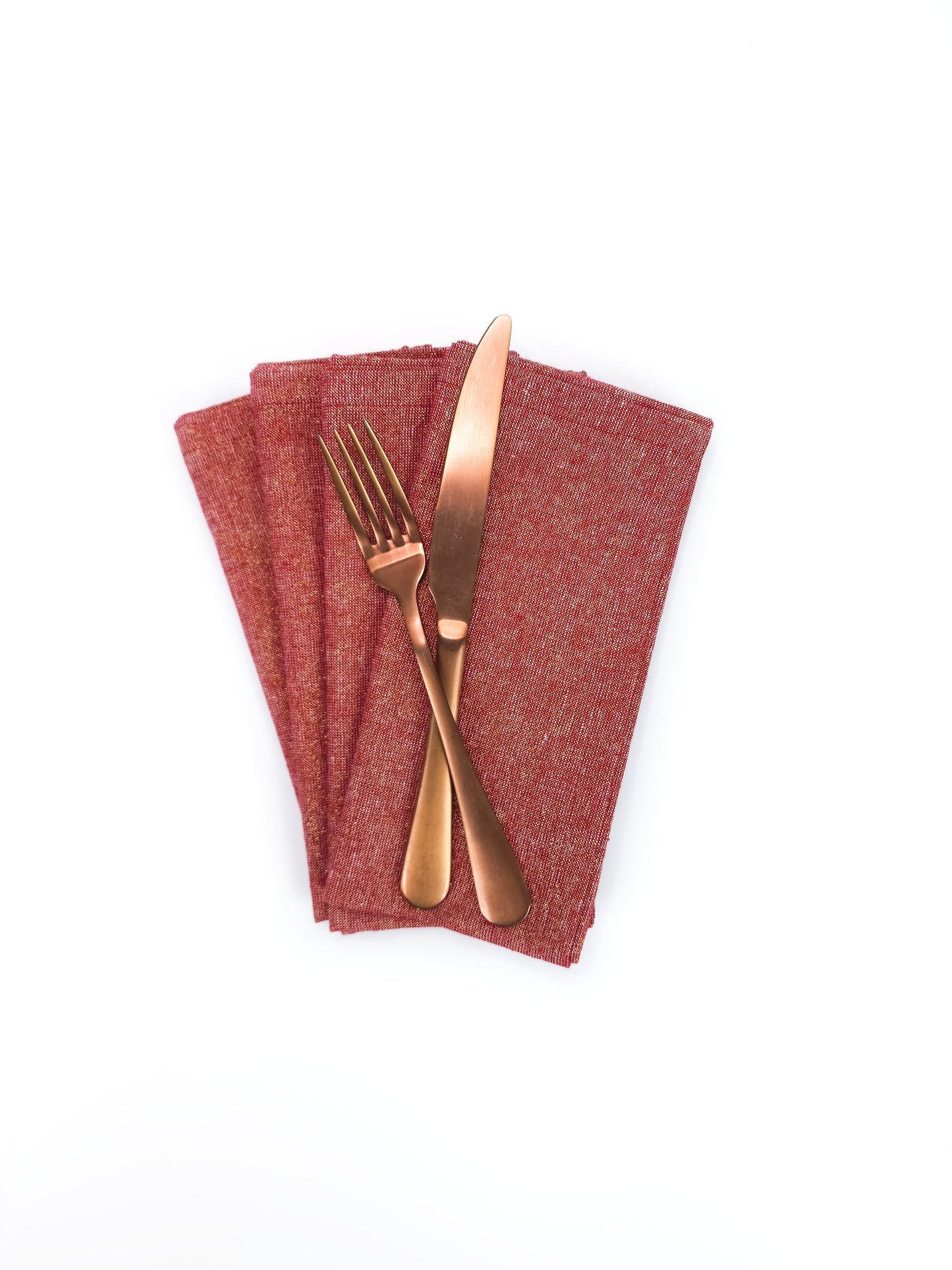 Red & Gold Linen Napkins