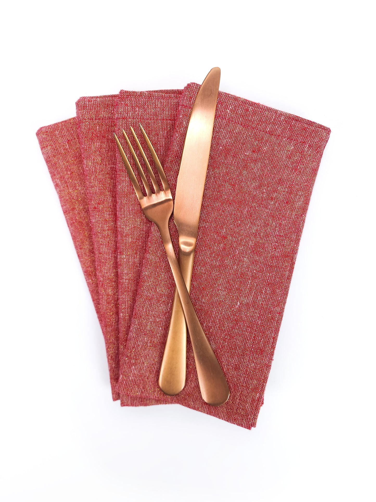 Red & Gold Linen Napkins