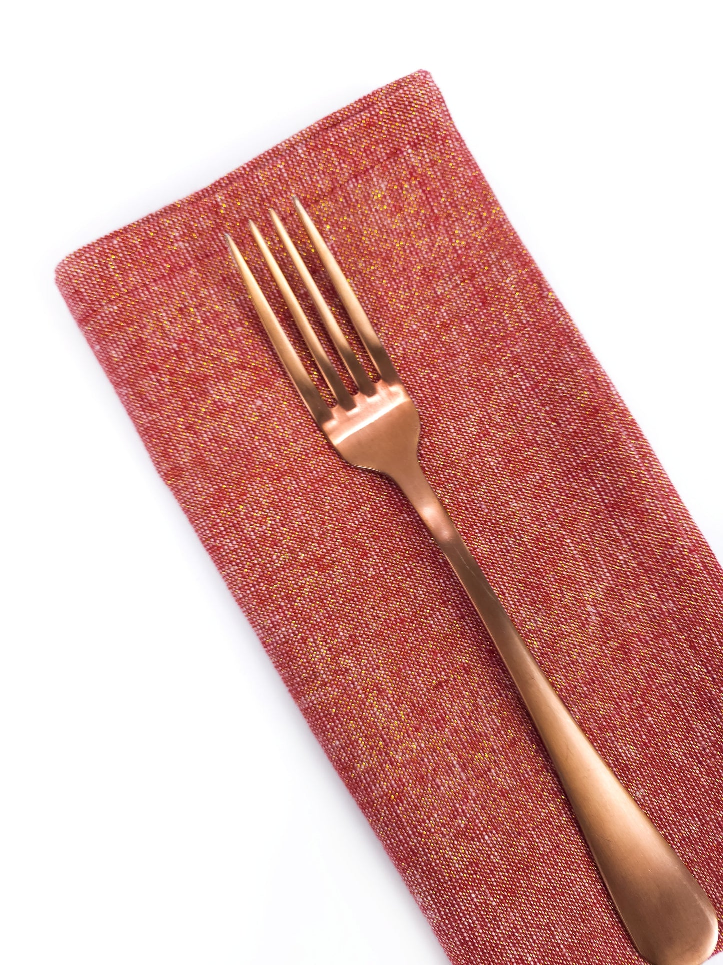 Red & Gold Linen Napkins