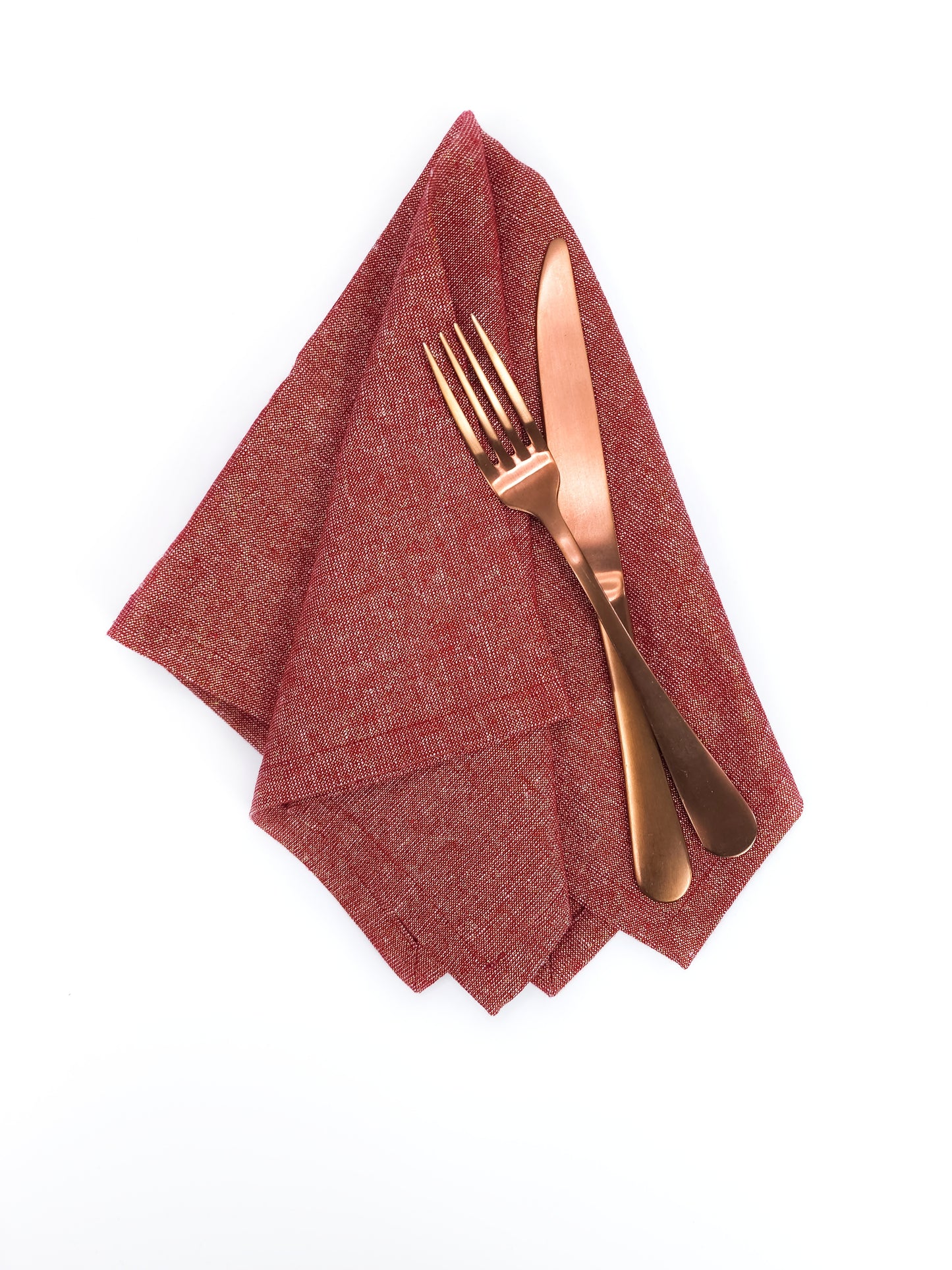 Red & Gold Linen Napkins