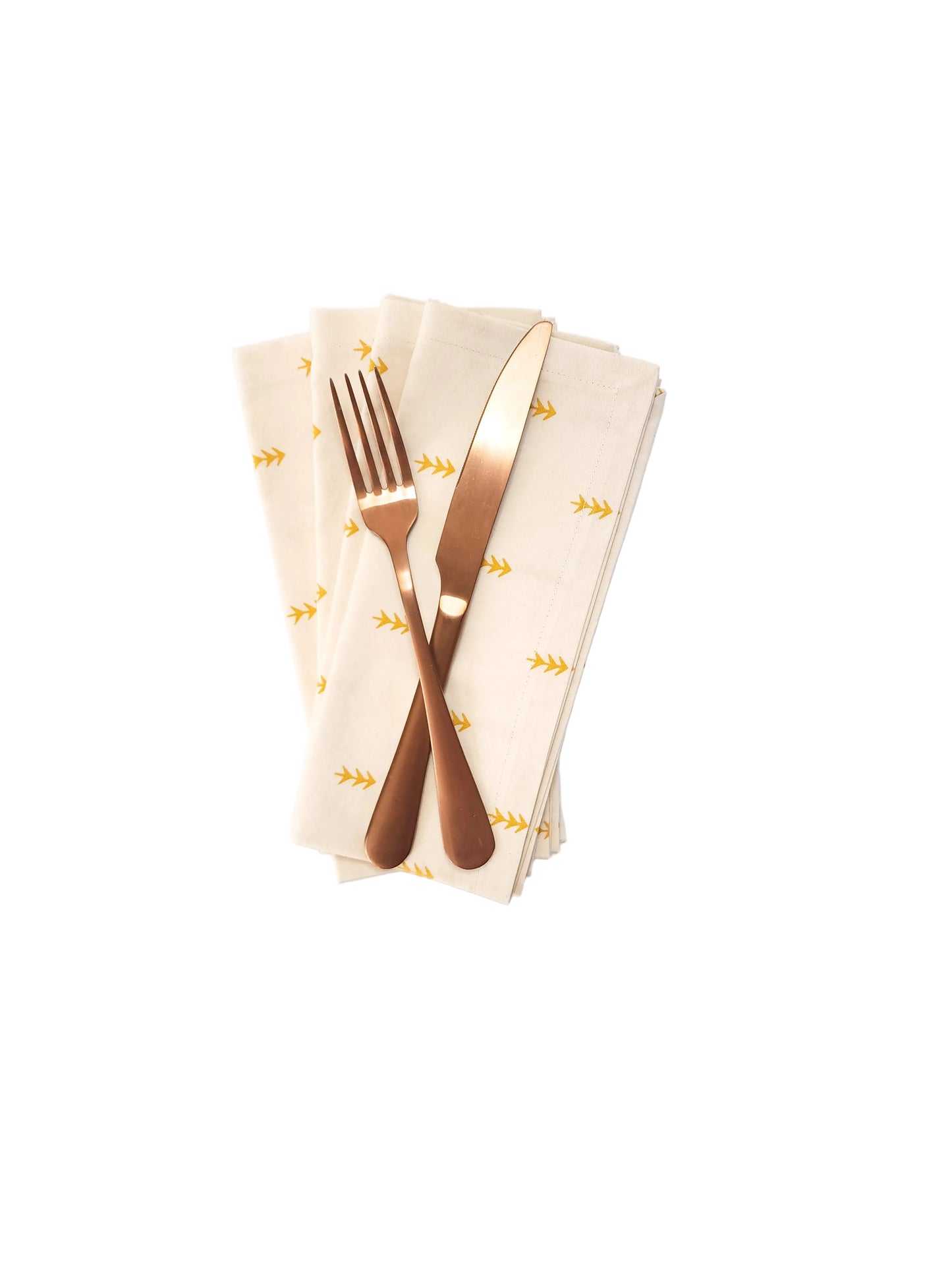 Gold Arrow Cloth Napkins, Set of 4