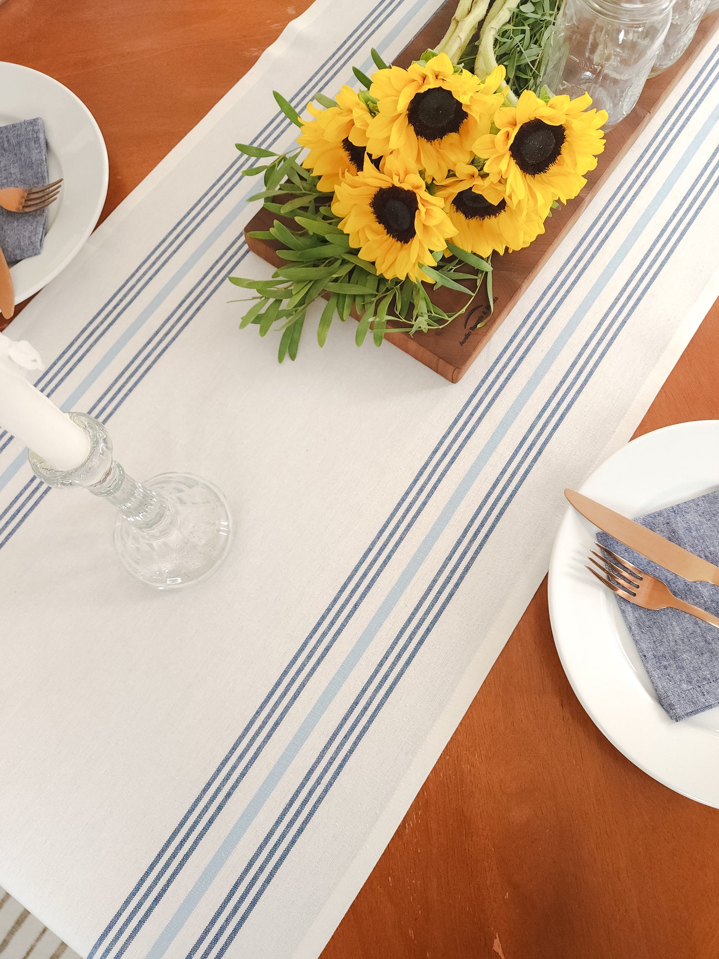 Blue Striped Table Runner