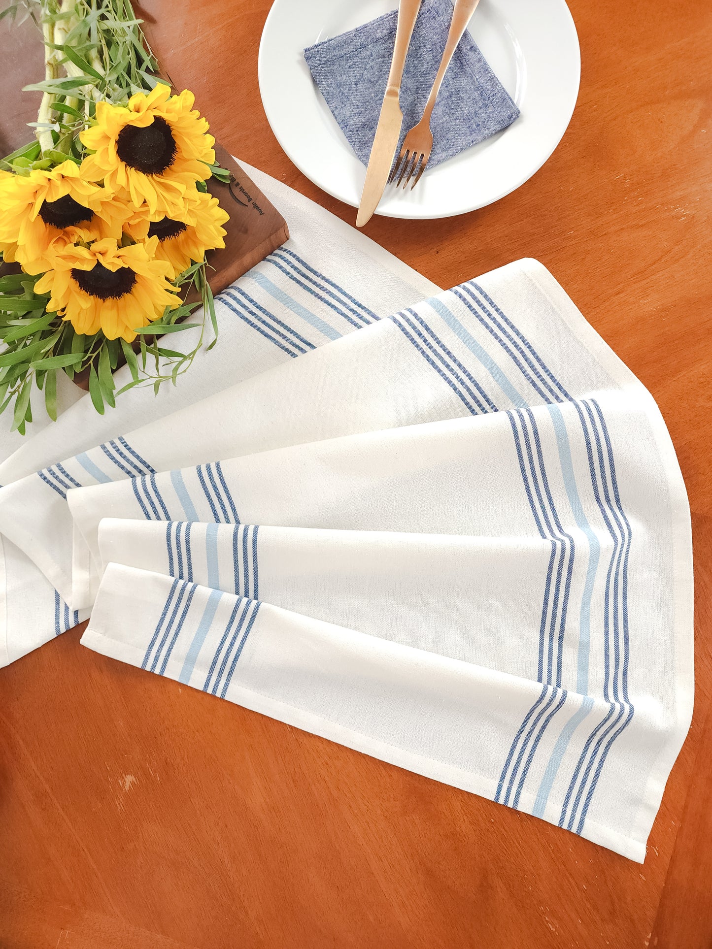 Blue Striped Table Runner