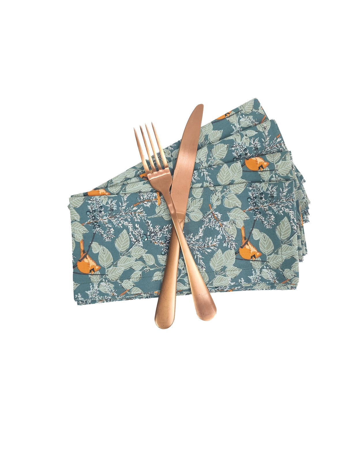 Green Winter Cardinal Cloth Napkins