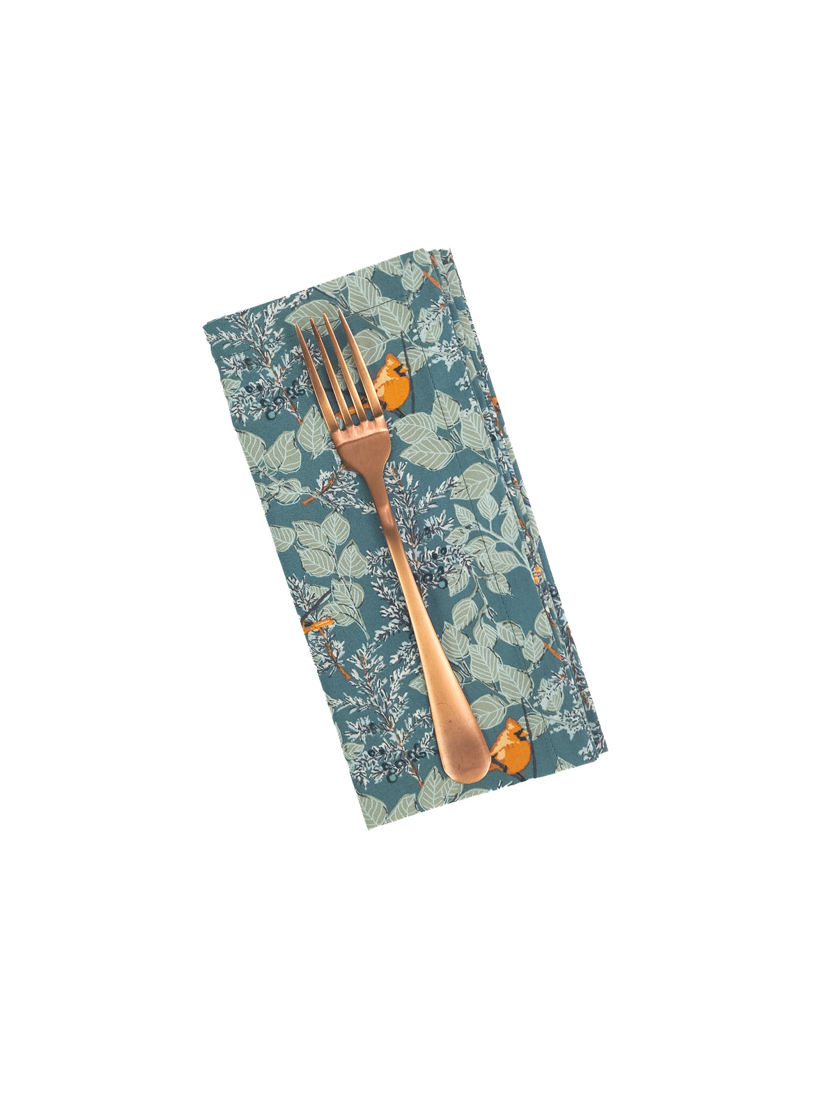 Green Winter Cardinal Cloth Napkins