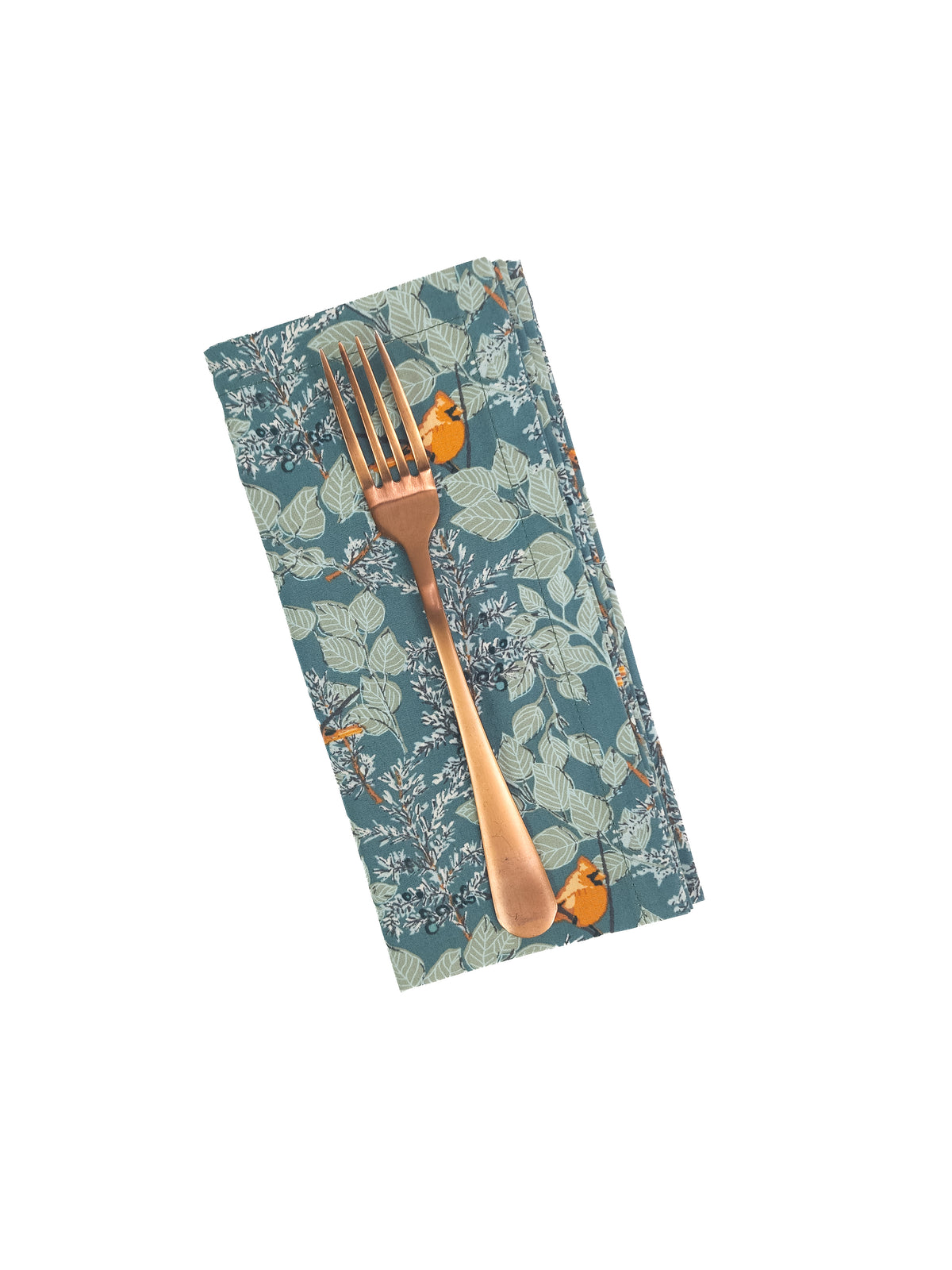 Green Winter Cardinal Cloth Napkins