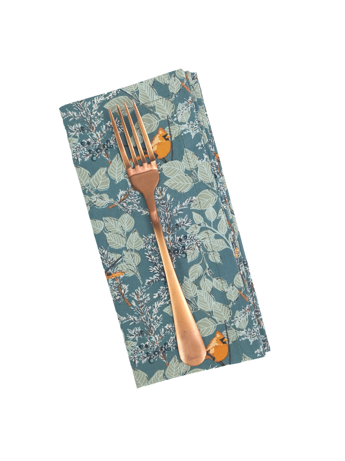 Green Winter Cardinal Cloth Napkins