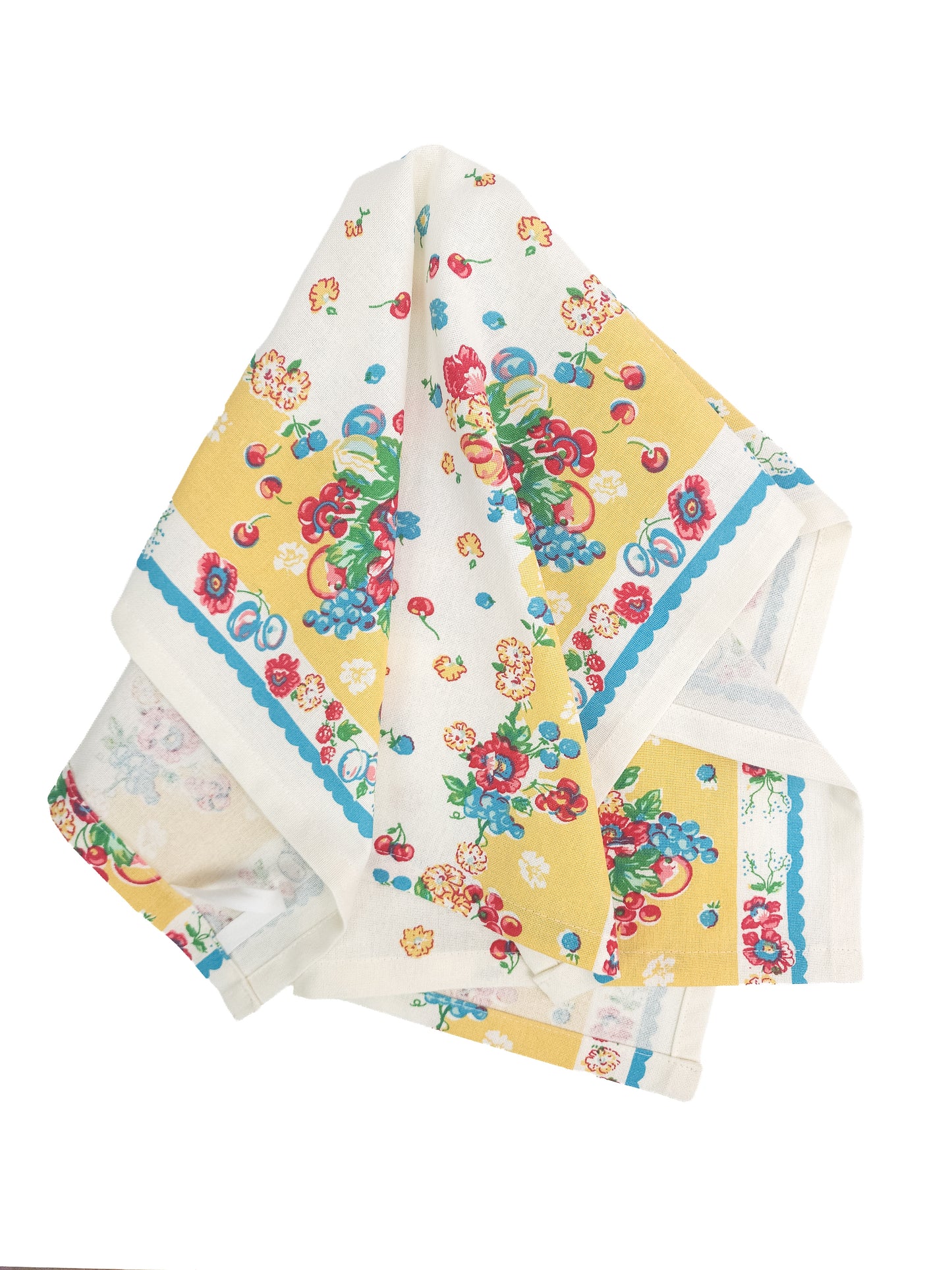 Vintage Inspired Yellow Floral Towel: Grandma's Garden