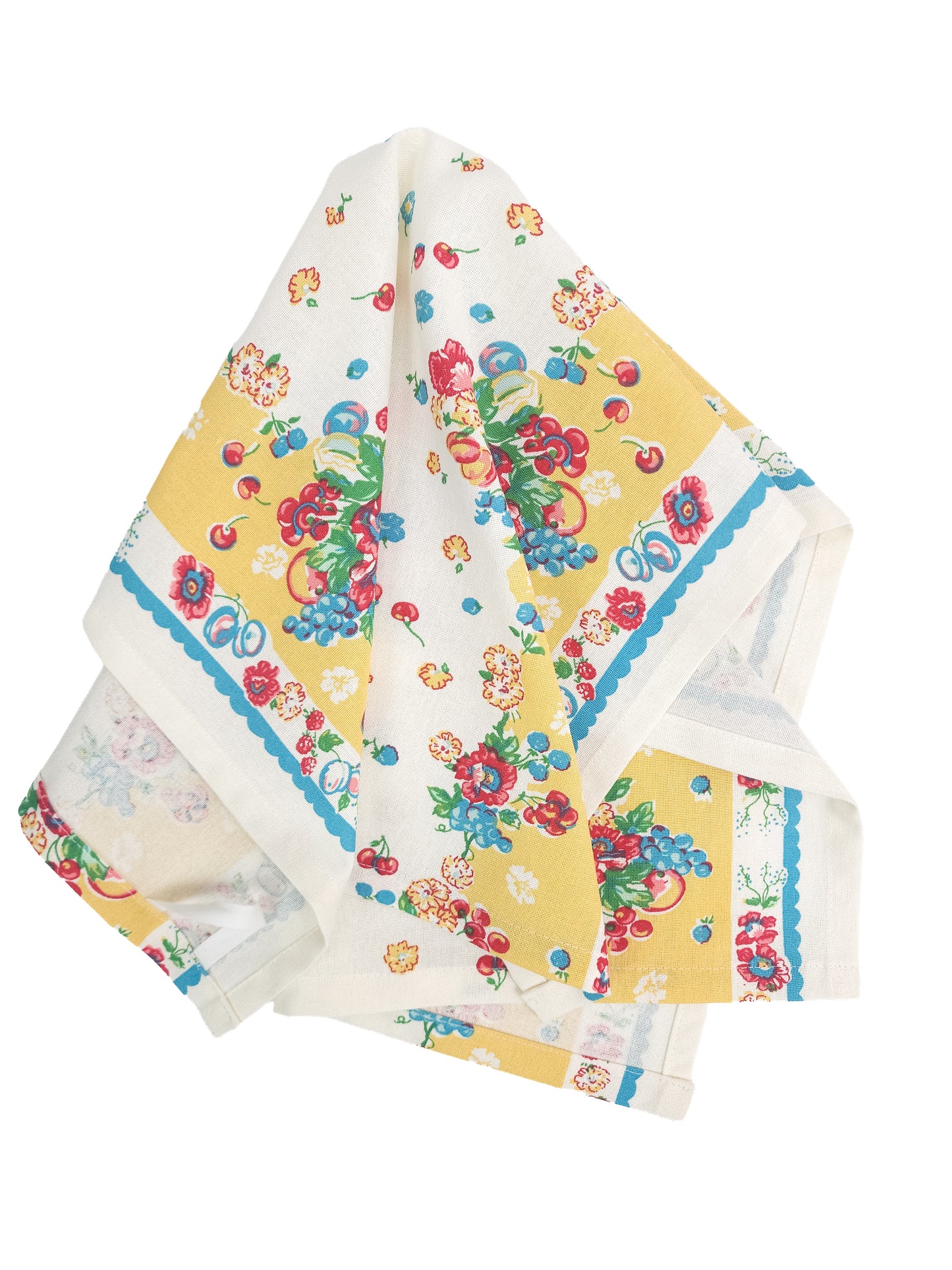 Vintage Inspired Yellow Floral Towel: Grandma's Garden