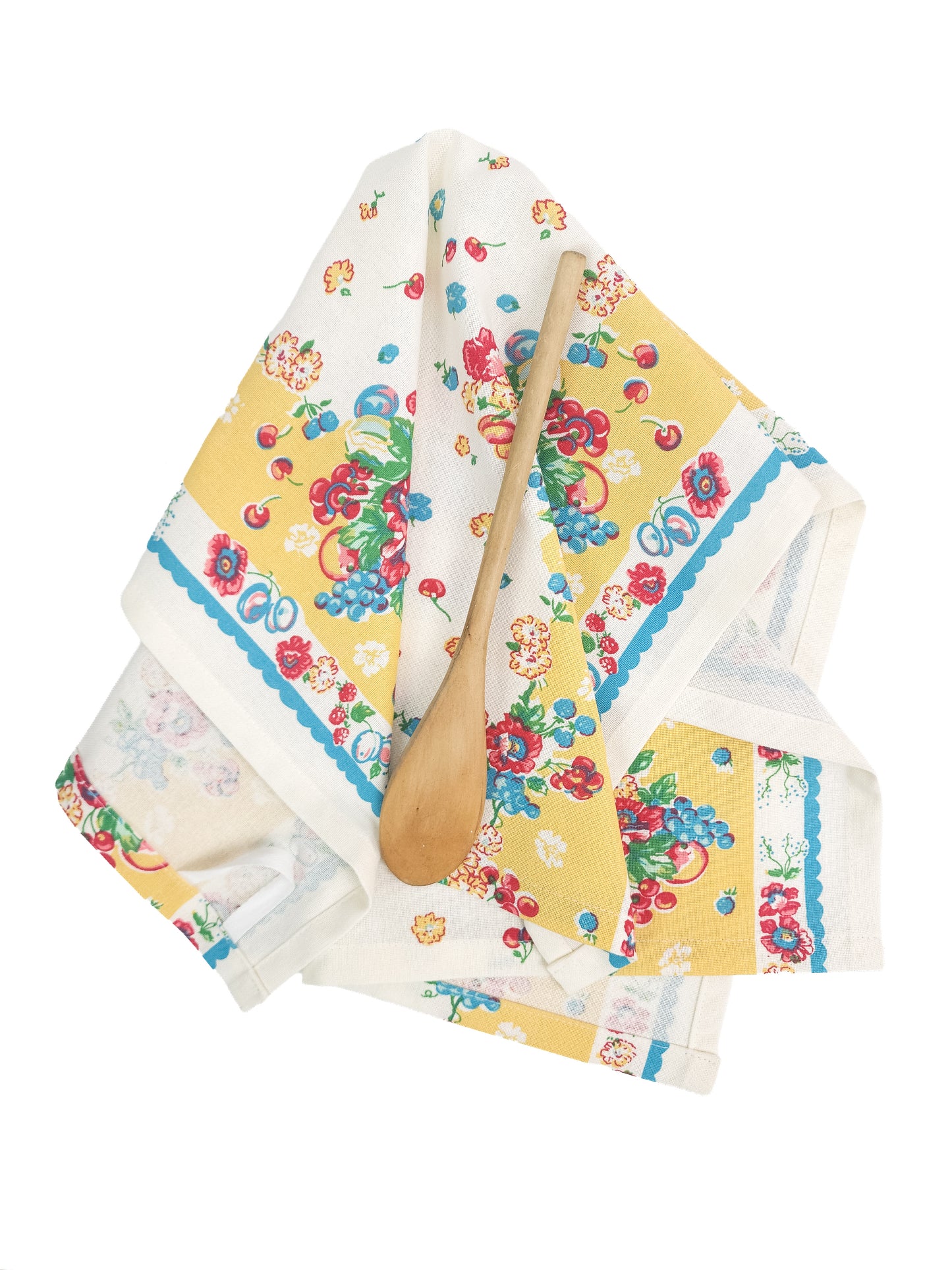 Vintage Inspired Yellow Floral Towel: Grandma's Garden