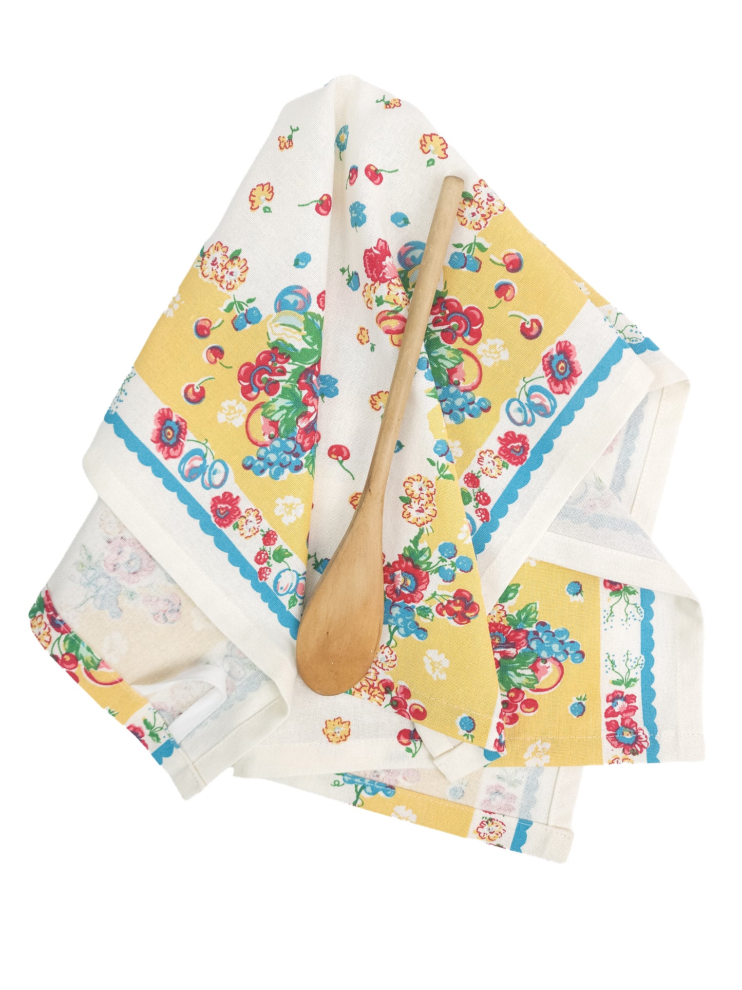 Vintage Inspired Yellow Floral Towel: Grandma's Garden