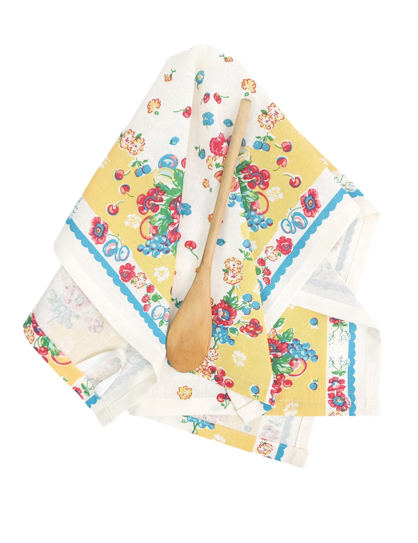 Vintage Inspired Yellow Floral Towel: Grandma's Garden
