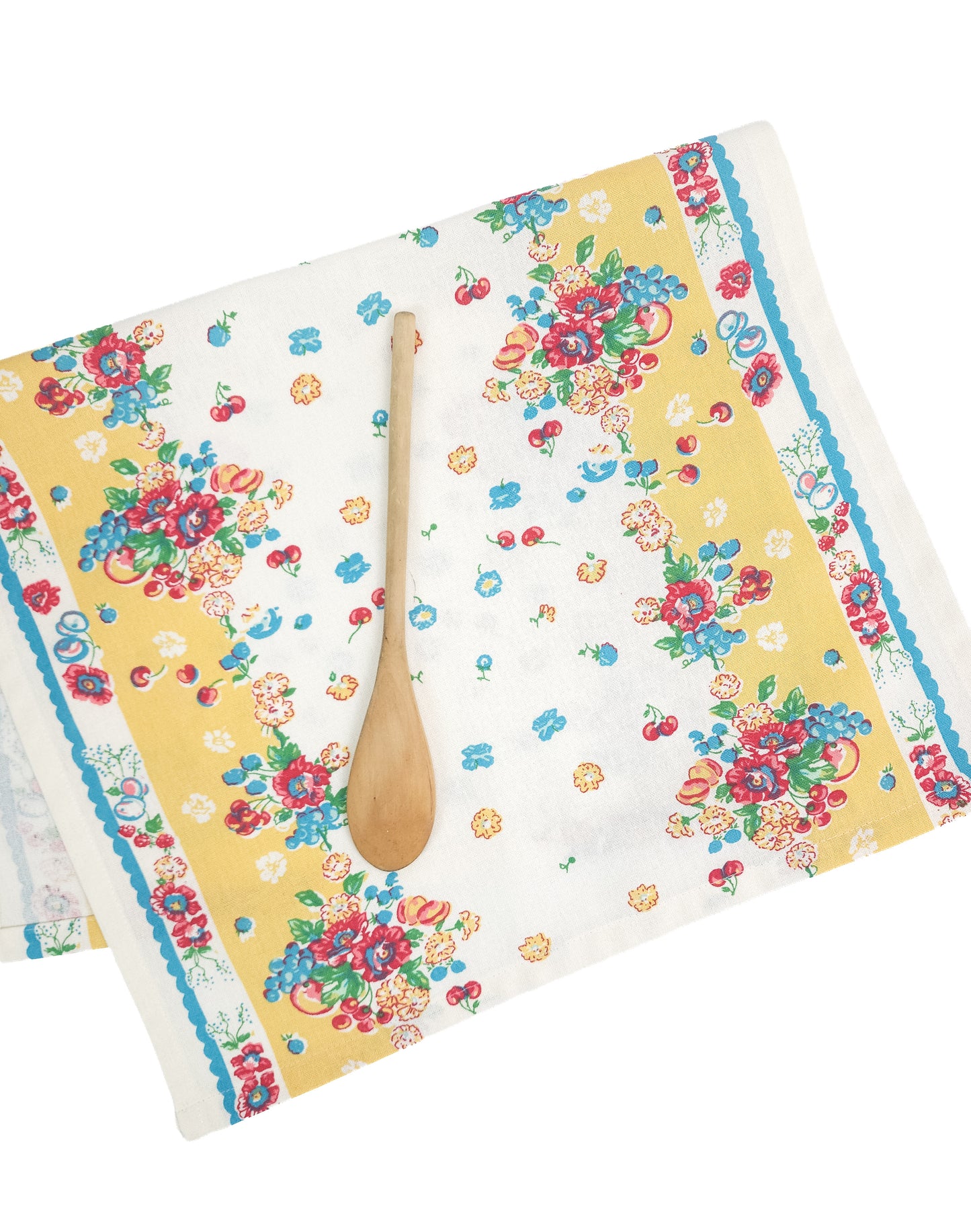 Vintage Inspired Yellow Floral Towel: Grandma's Garden