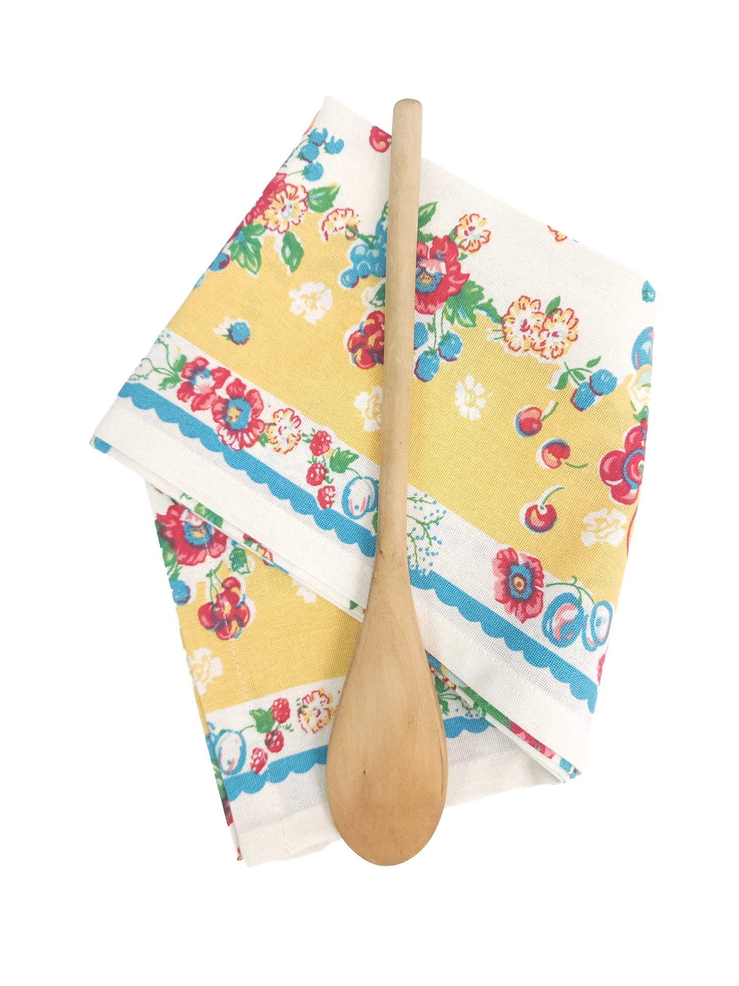 Vintage Inspired Yellow Floral Towel: Grandma's Garden