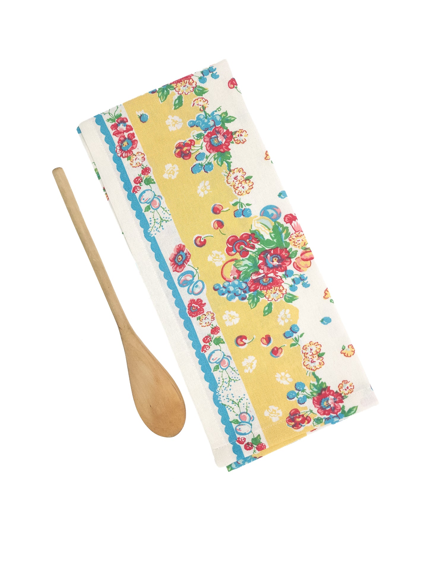 Vintage Inspired Yellow Floral Towel: Grandma's Garden