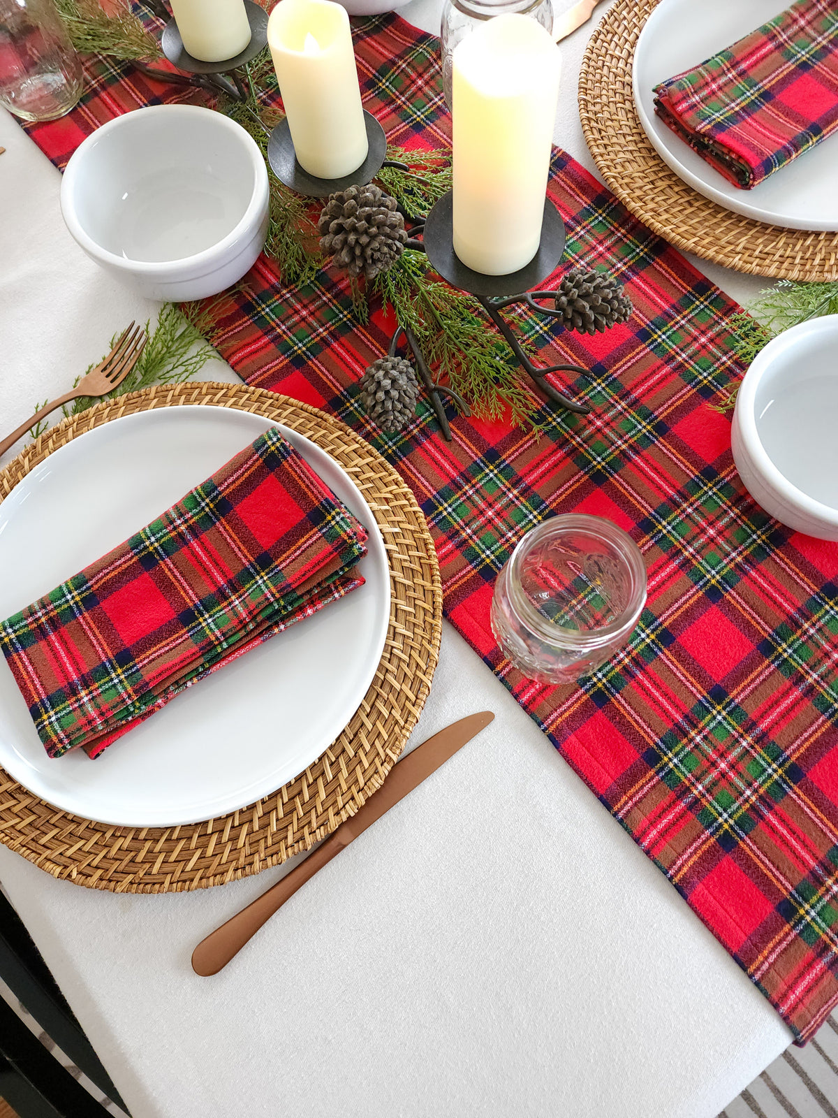 Fireside Plaid Flannel Table Runner