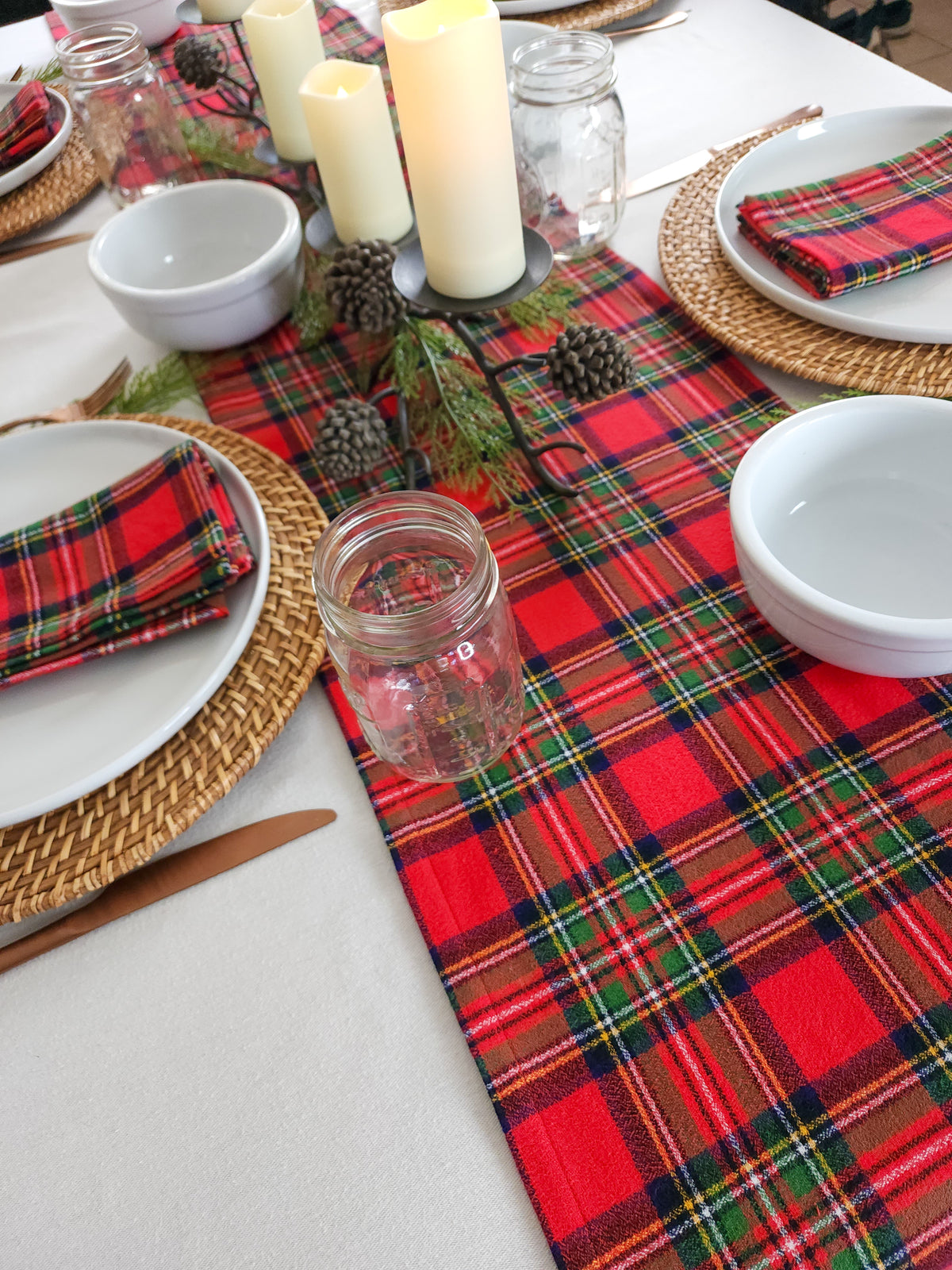 Fireside Plaid Flannel Table Runner
