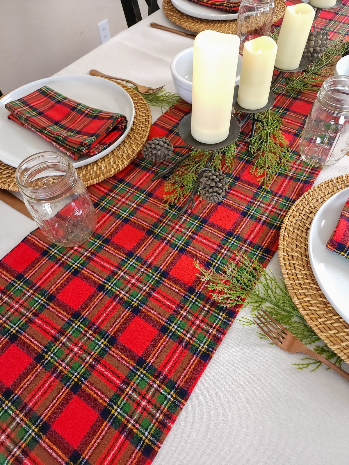 Fireside Plaid Flannel Table Runner