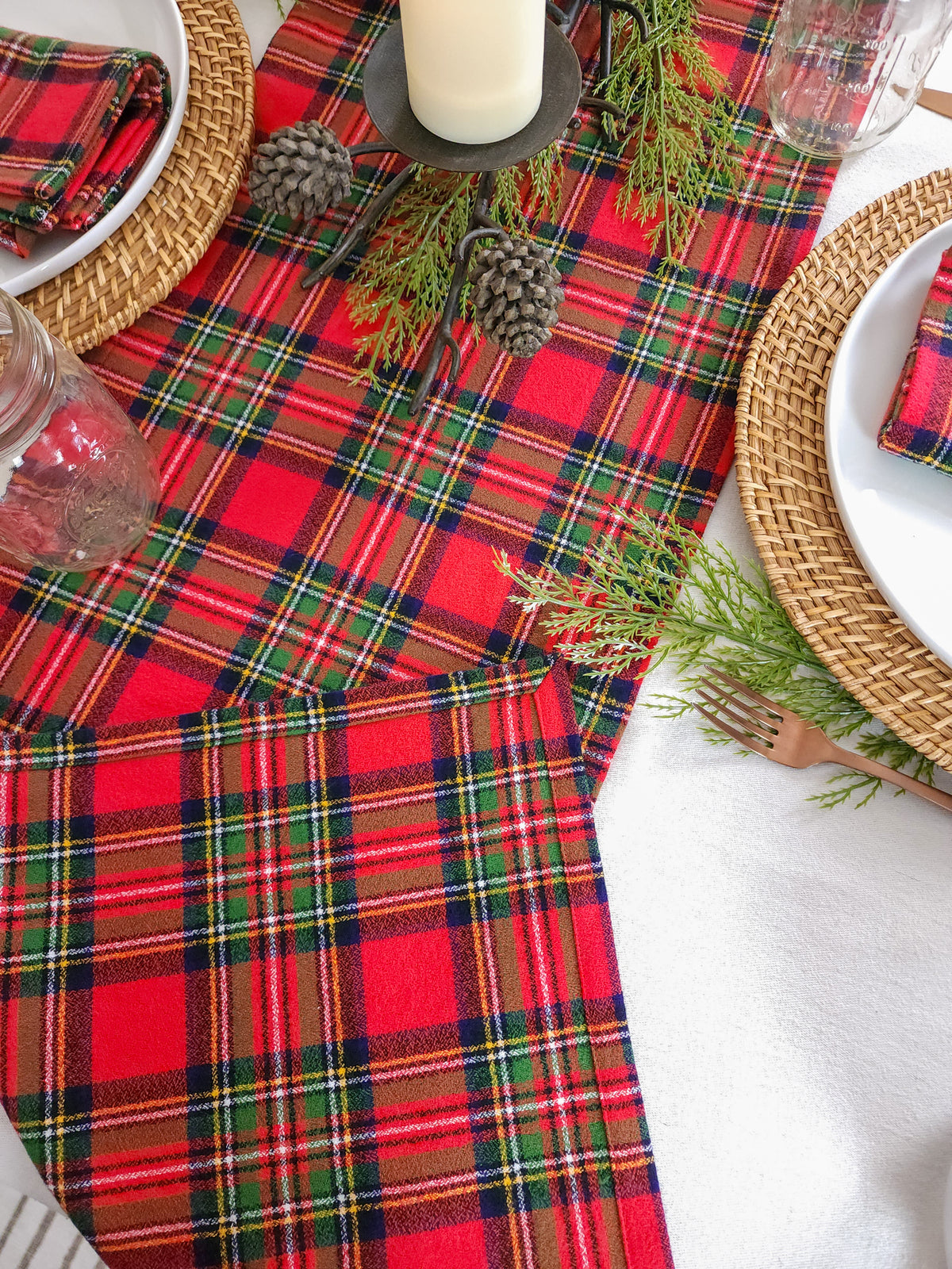Fireside Plaid Flannel Table Runner