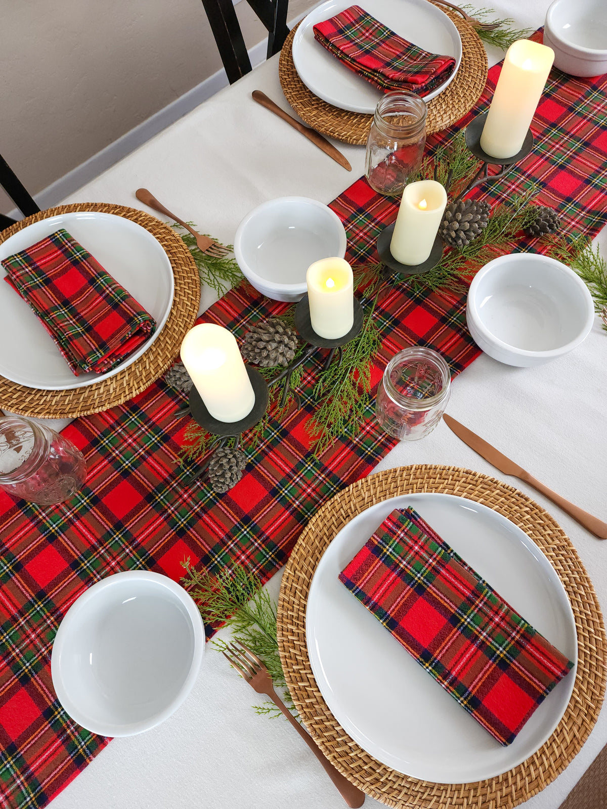 Fireside Plaid Flannel Table Runner