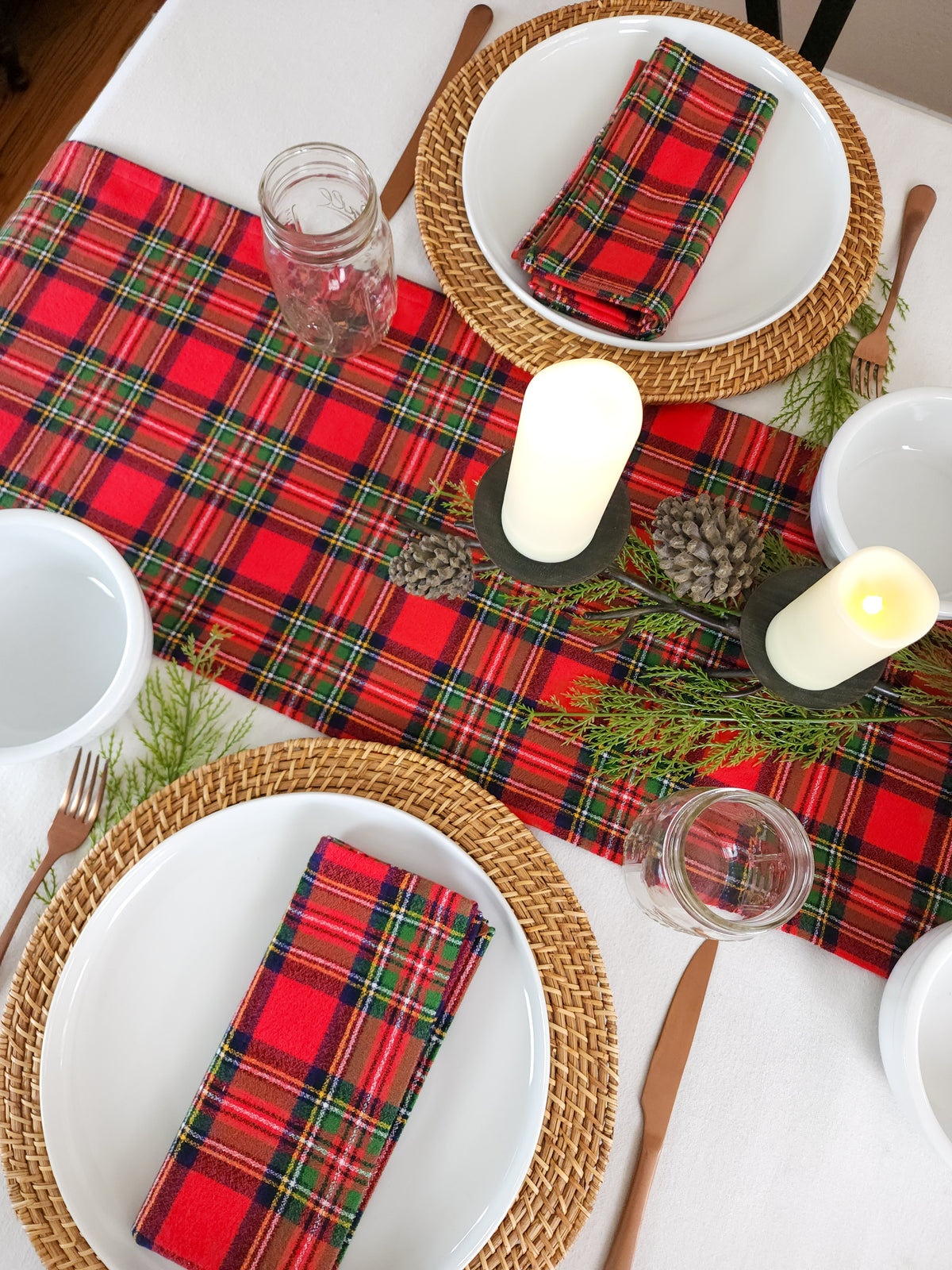 Fireside Plaid Flannel Table Runner