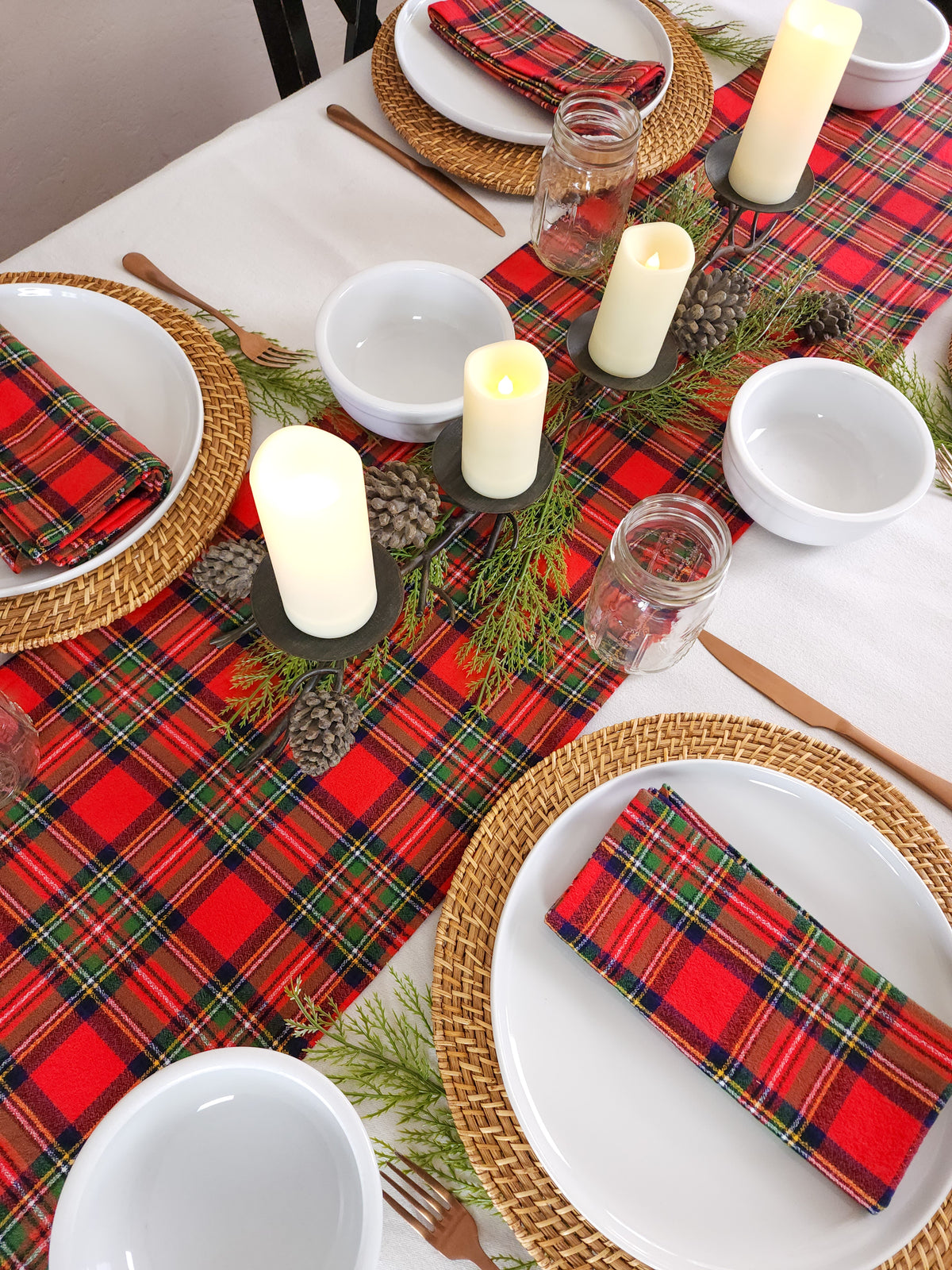 Fireside Plaid Flannel Table Runner