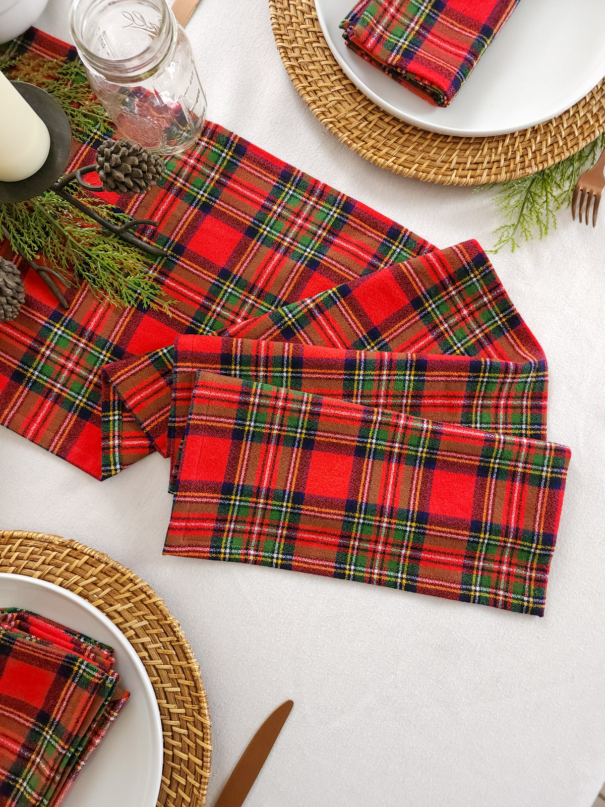 Fireside Plaid Flannel Table Runner