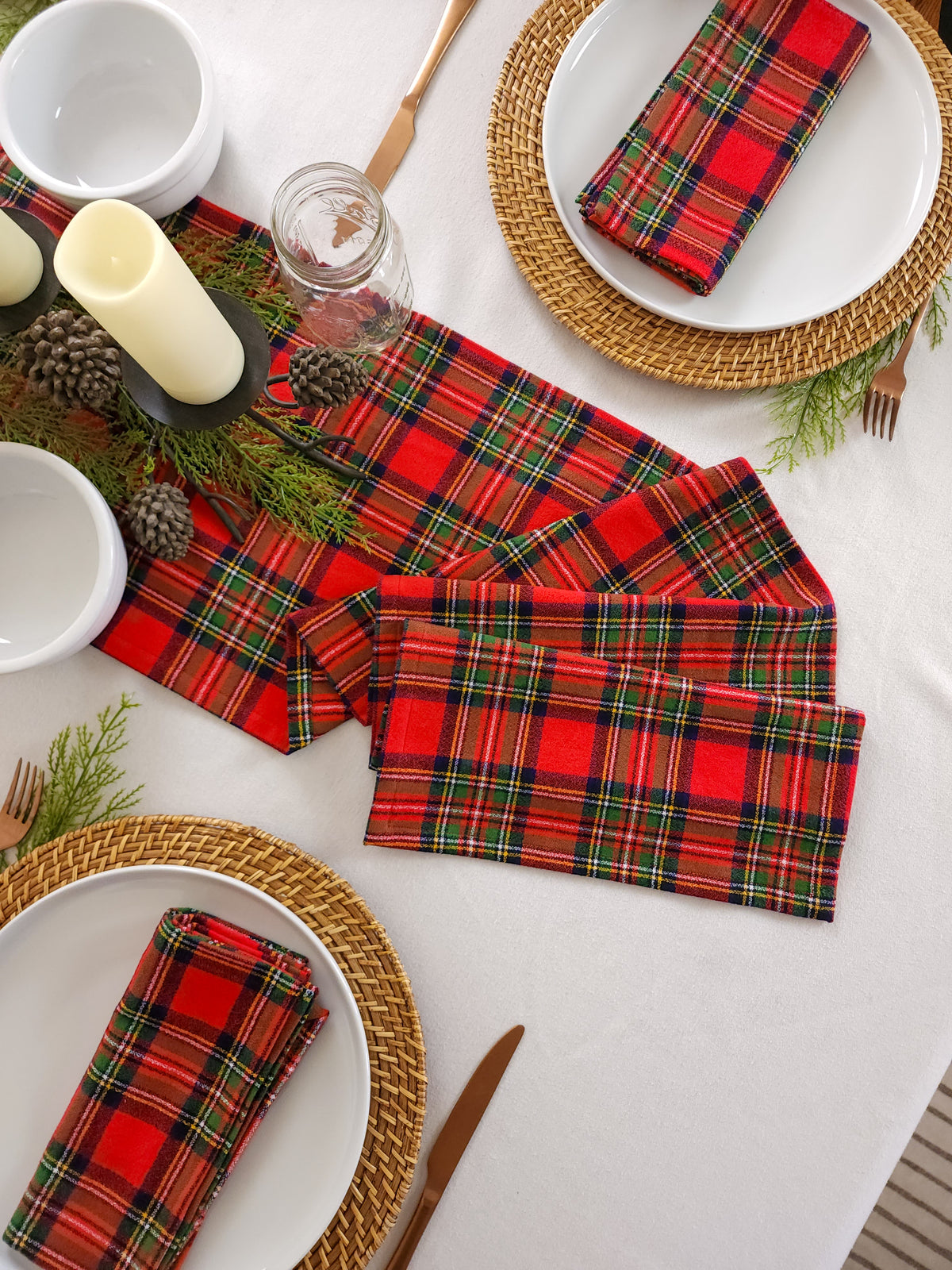 Fireside Plaid Flannel Table Runner