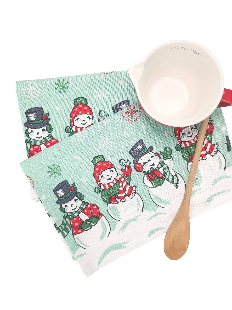 Snowmen Towel, Vintage Inspired