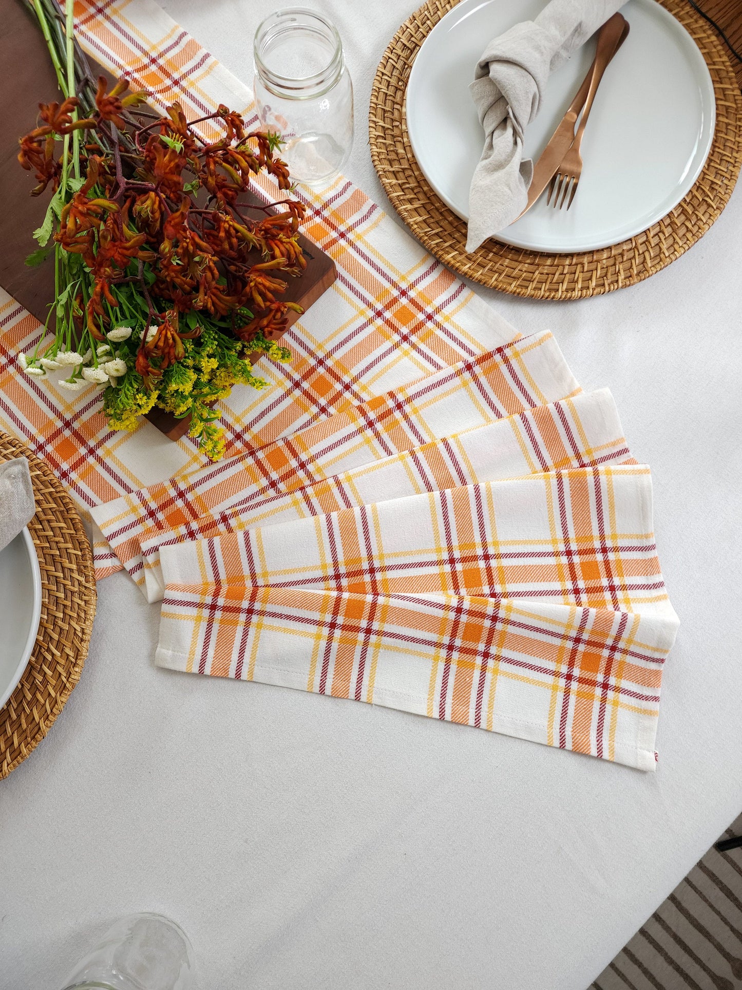 Fall Plaid Table Runner, Thanksgiving Table Runner