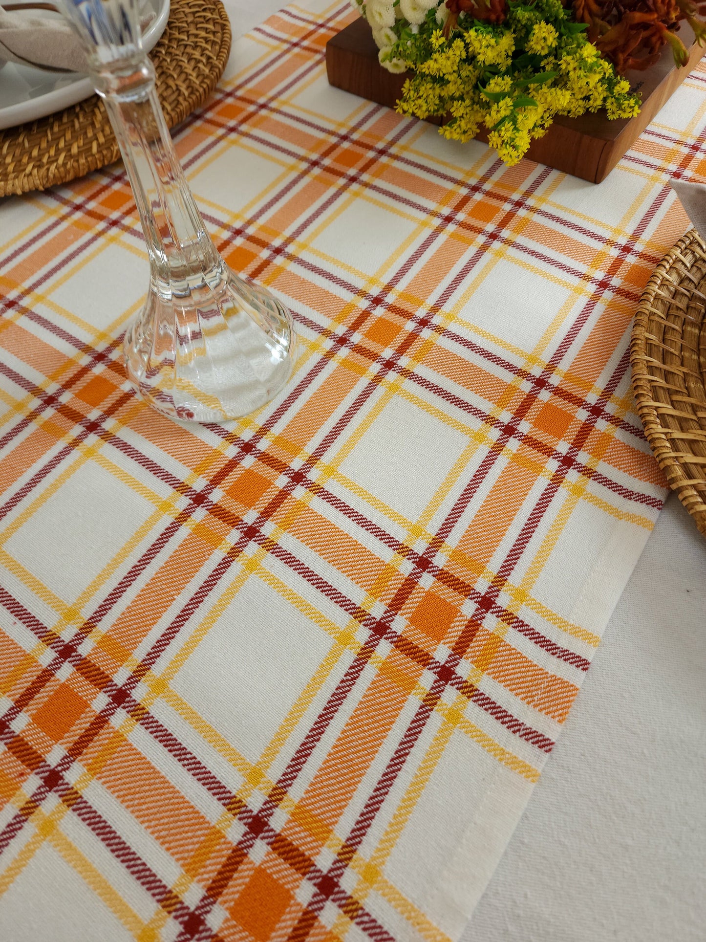 Fall Plaid Table Runner, Thanksgiving Table Runner